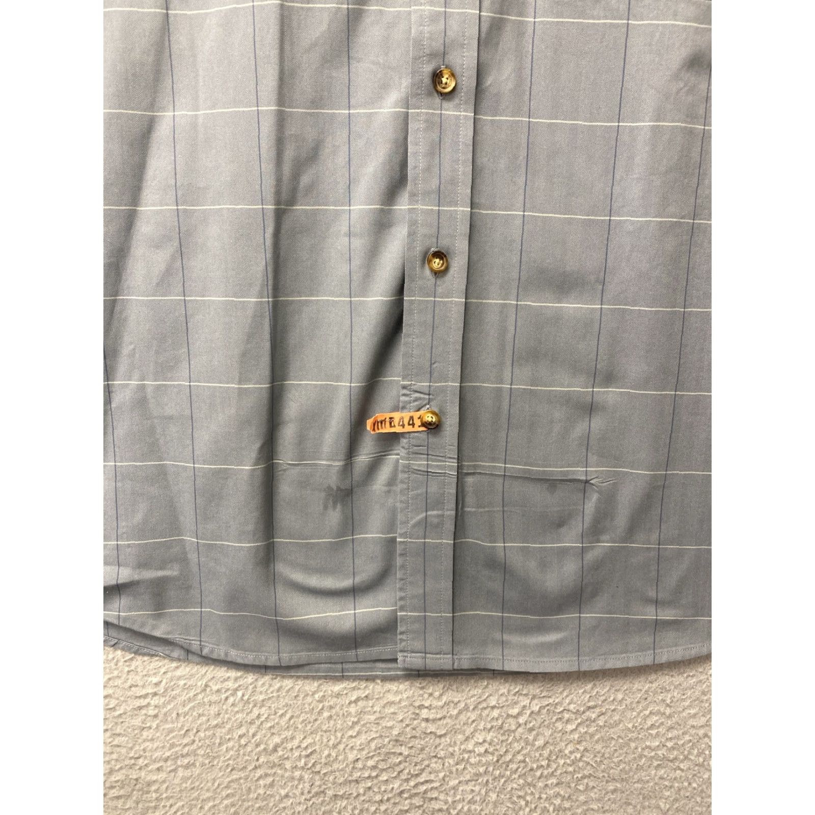 Orvis ORVIS Work Long Sleeve Button-Up Shirt Gray Check Plaid Adult Large Wrinkle Free Mens Size US L / EU 52-54 / 3 - 2 Thumbnail