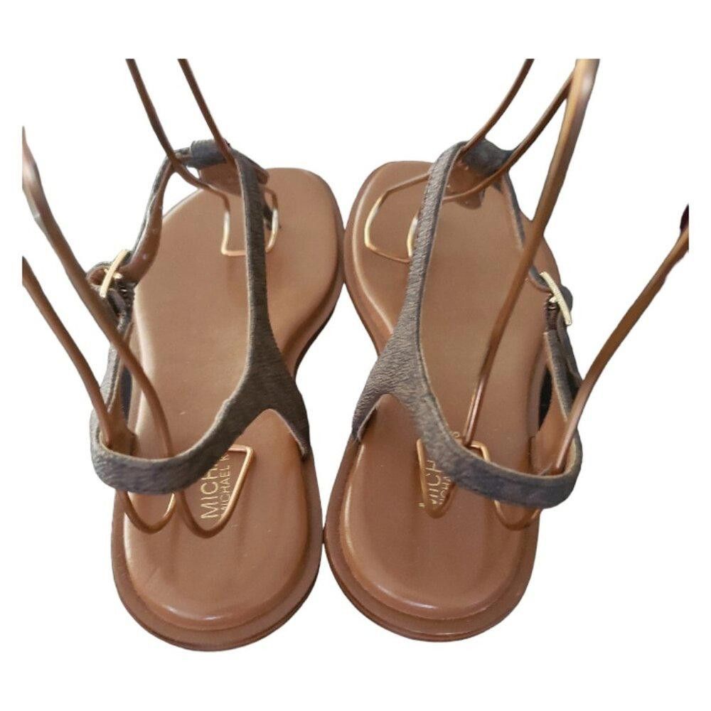 Michael Kors SH116 Michael Kors Thong Ladies Sandal Brown 7M Size US 7 / IT 37 - 5 Thumbnail