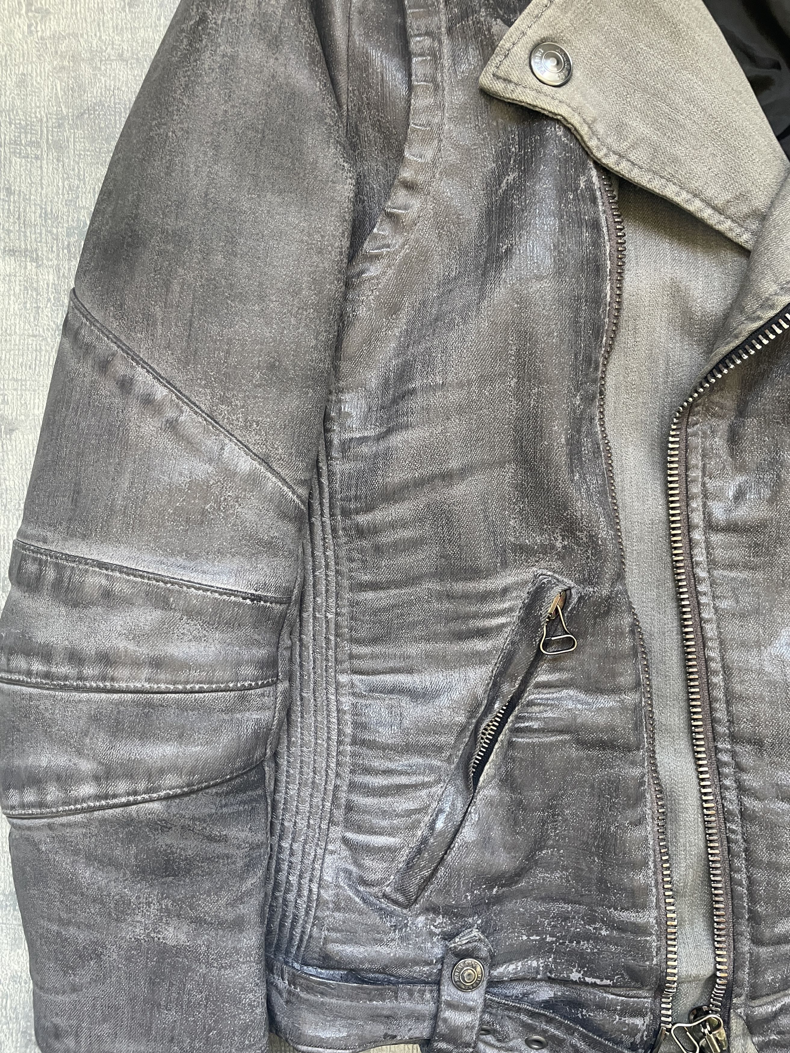 Balmain Balmain AW12 Trompe-L'Oeil Waxed Biker Jacket Size US M / EU 48-50 / 2 - 5 Thumbnail