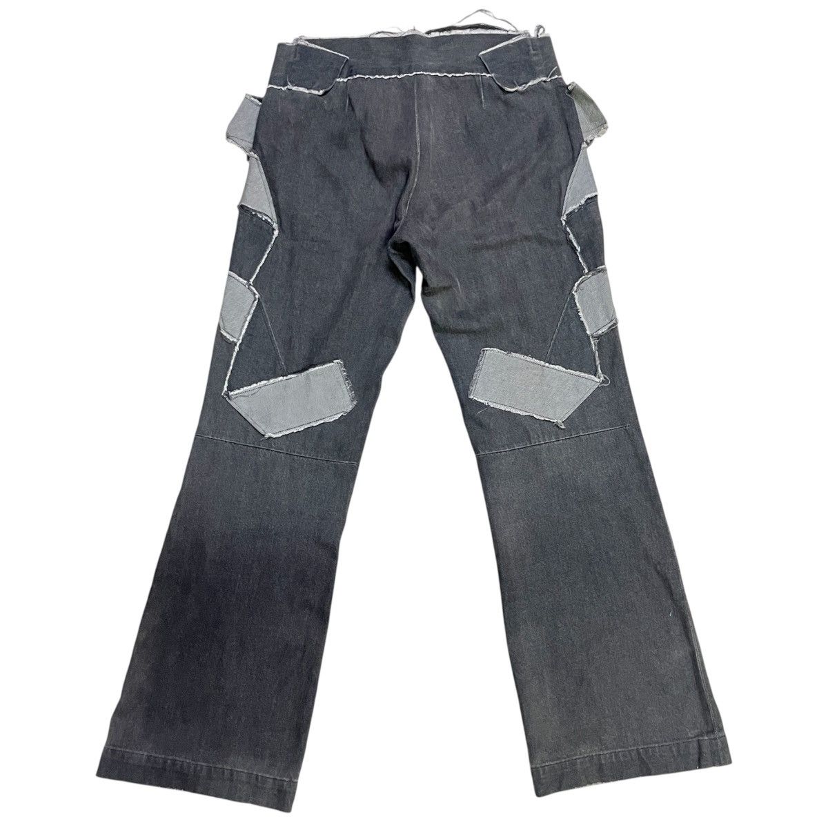 Issey Miyake Vintage Issey Miyake Reconstructed Patchwork Flare Jeans Size 31" - 3 Thumbnail