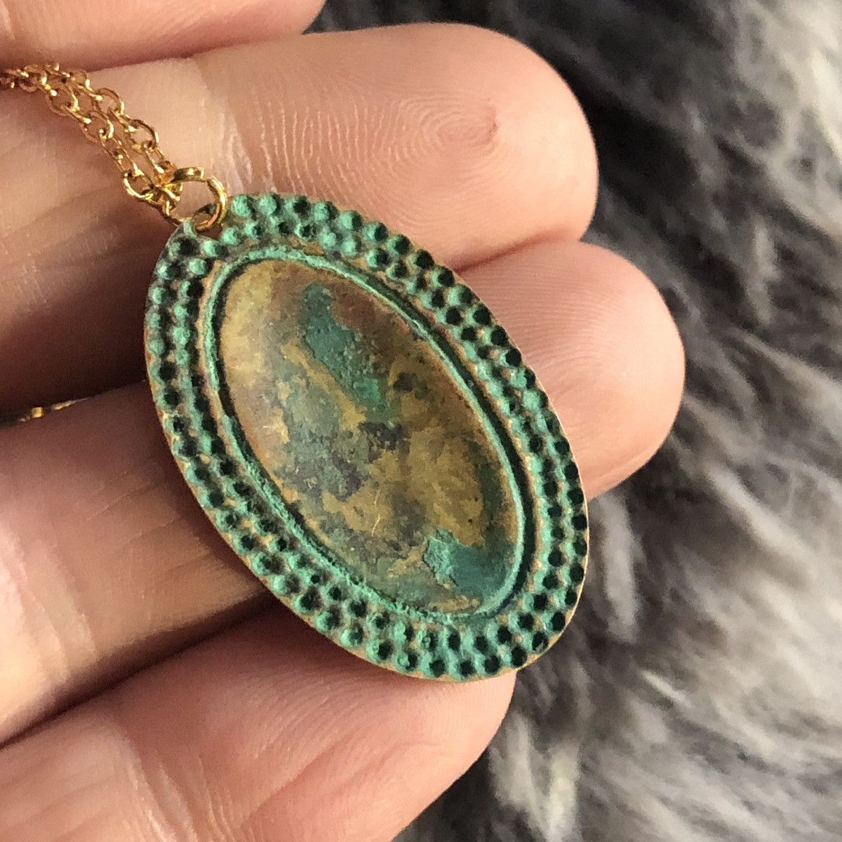 Handmade Handcrafted vintage old oxidized metal pendant necklace Size ONE SIZE - 7 Thumbnail