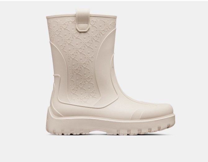 Dior o1w1db11224 Rubber Rain Boots in Beige Size US 7 / EU 40 - 1 Thumbnail