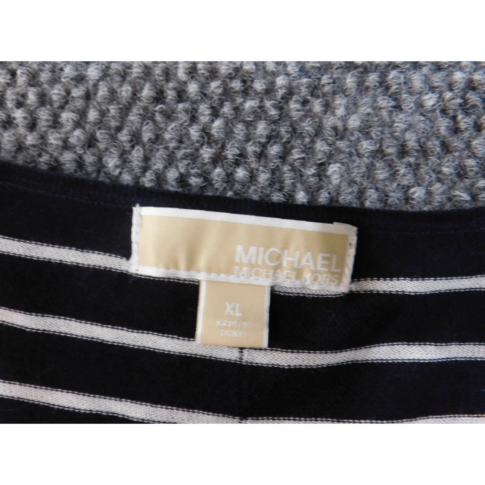 Michael Kors Michael Kors Blouse Women XL Blue Striped Pullover Round Neck Casual Denim Cotton Ruffle Stretch Regular Classic Basic Shirt Top Size XL / US 12-14 / IT 48-50 - 3 Thumbnail