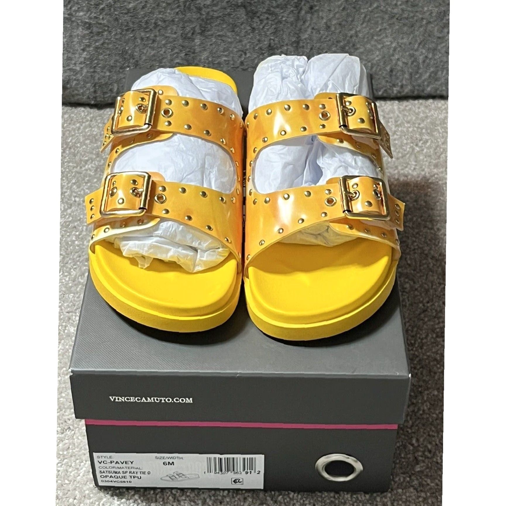 Vince Camuto Vince Camuto Platform Slide Sandals Sz 6 Tie Dye Studded Edgy Y2K Womens Slide Shoe Yellow - Women - 6 - Tie Dye - Sandal Size US 6 / IT 36 - 4 Thumbnail