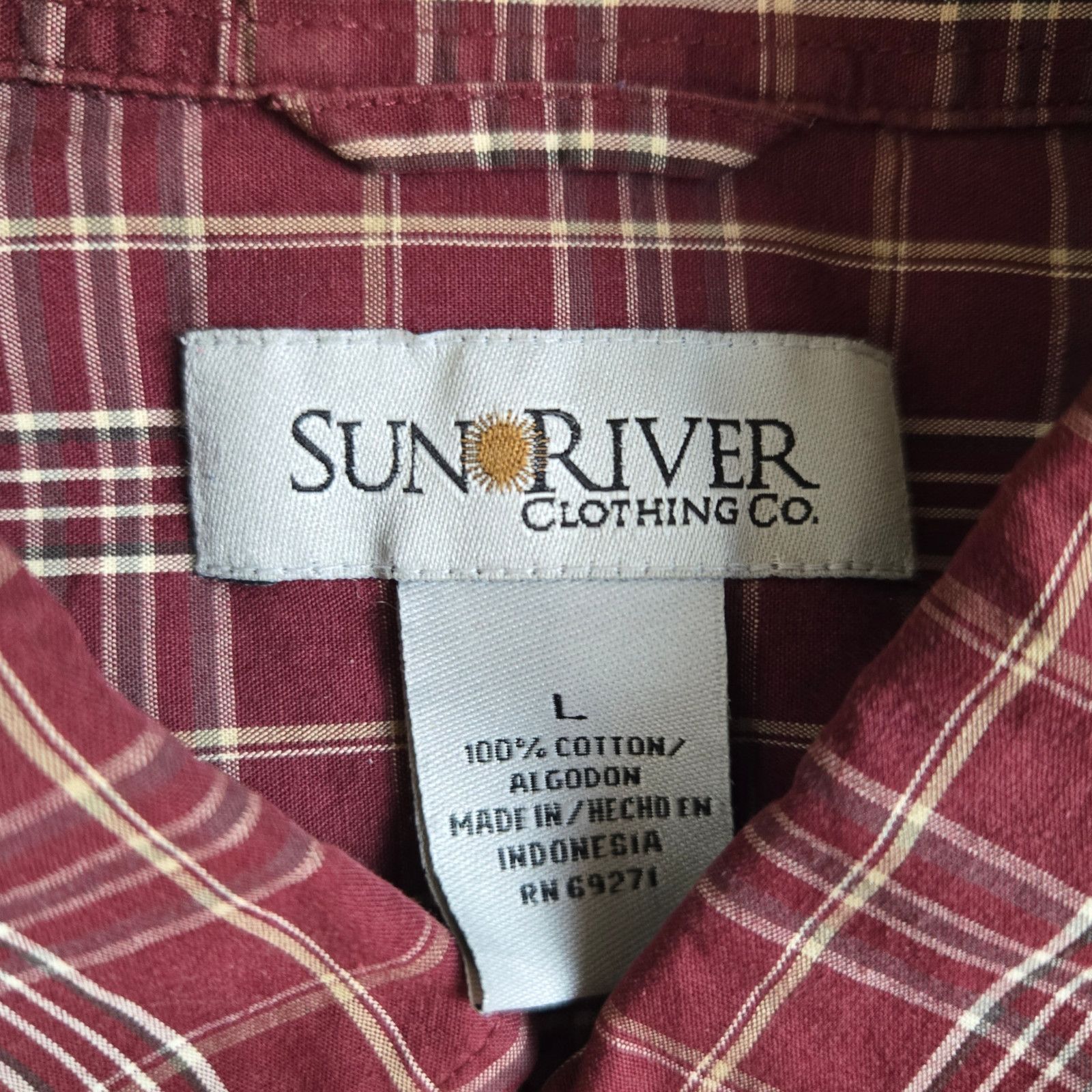 Other Sun River Dark Red Plaid Button Down Shirt Size Large Size US L / EU 52-54 / 3 - 5 Thumbnail