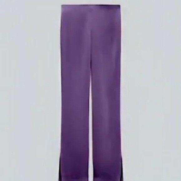 Zara Zara set blazer satin effect flare pants lilac BNWT Size M / US 6-8 / IT 42-44 - 8 Thumbnail