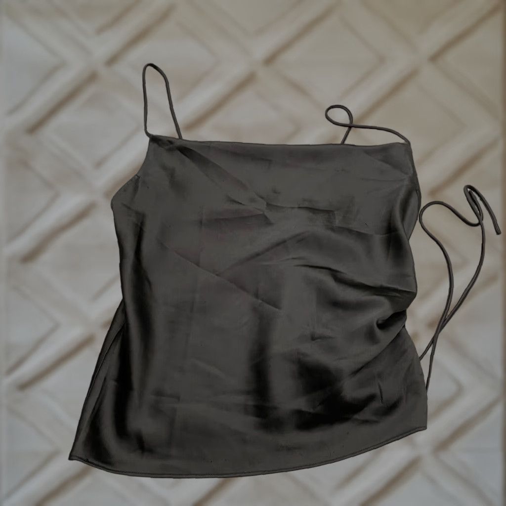 AQUA Aqua Satin Camisole Tank Top Womens Small Brown Spaghetti Silk Shirt? Size S / US 4 / IT 40 - 1 Thumbnail