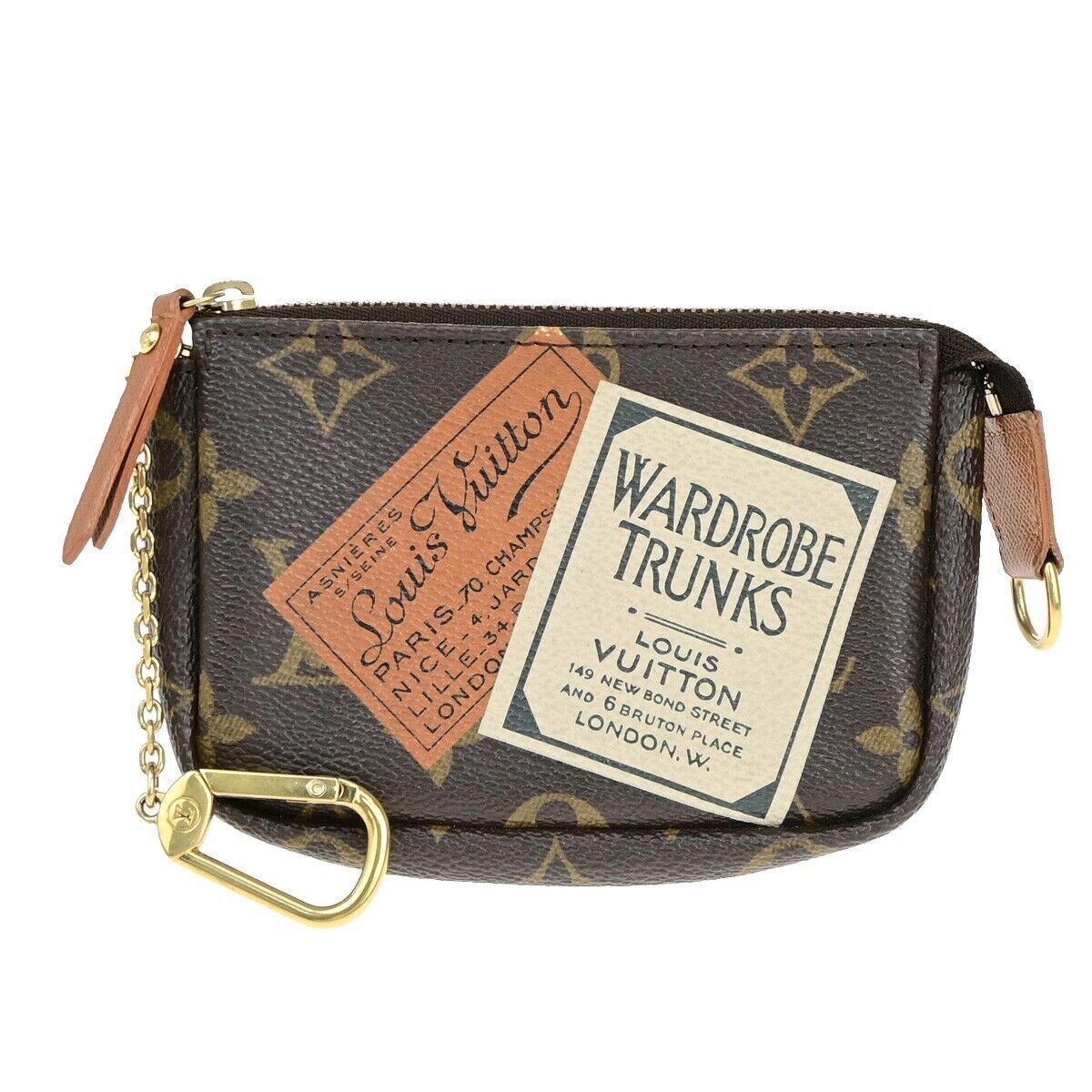 Pochette Clés Brown Canvas Clutch Bag (Pre-Owned)