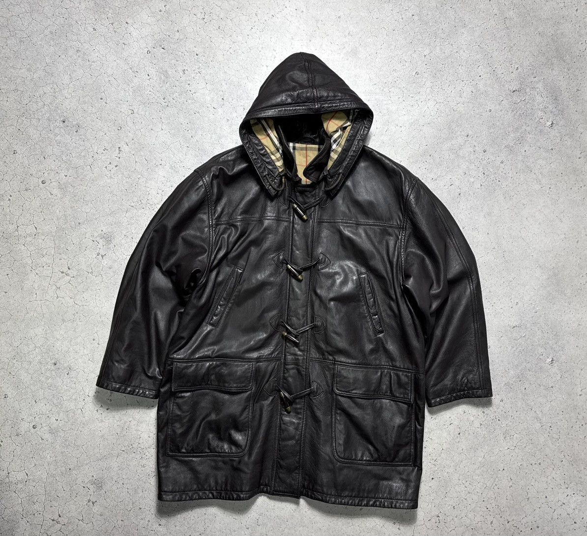 Burberry London Leather Luxury Vintage Jacket Coat