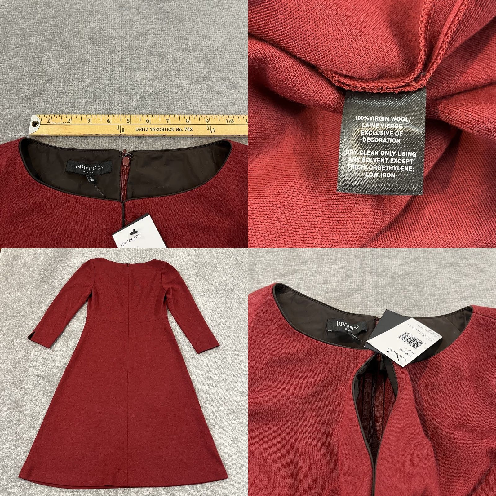 Lilly Pulitzer LAFAYETTE 148 Dress Womens Size 4 Auburn Red Mid Length Knee Wool 3/4 Sleeve Pullover Round Neck Size L / US 10 / IT 46 - 8 Thumbnail