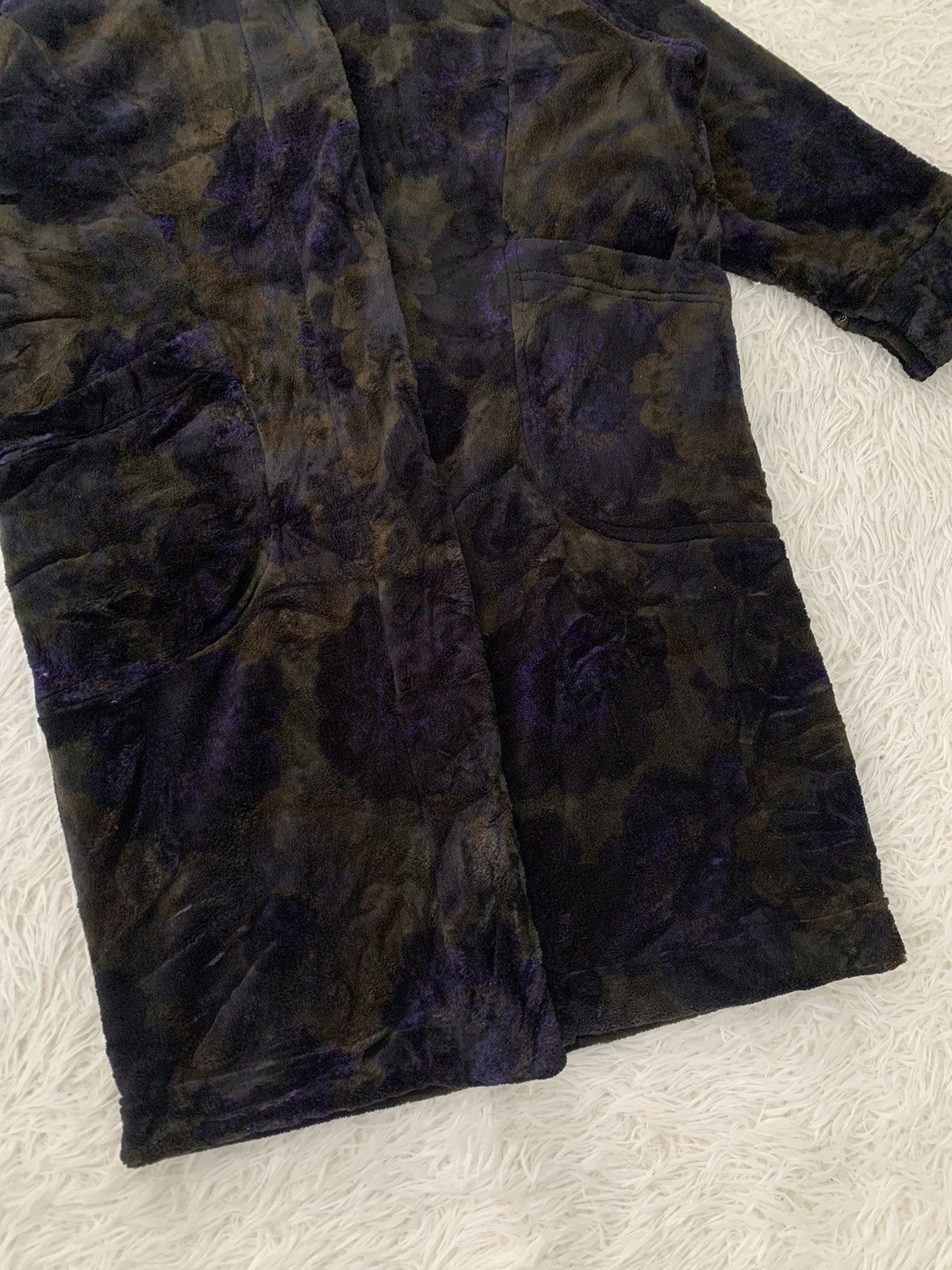 Yohji Yamamoto Cozy Flowers Art Y's For Living Fleece Long Coat Size US S / EU 44-46 / 1 - 6 Thumbnail