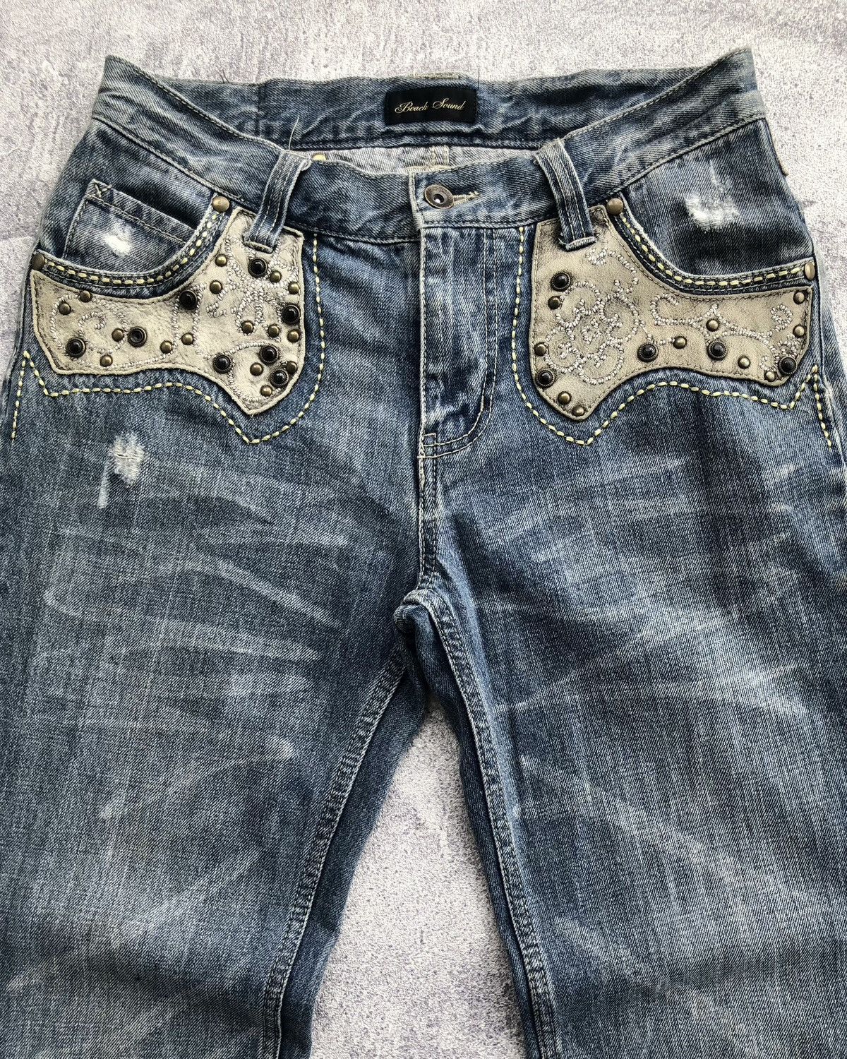 Tornado Mart Beach sound flared studded jeans inspired from tornado mart Size 29" - 2 Thumbnail