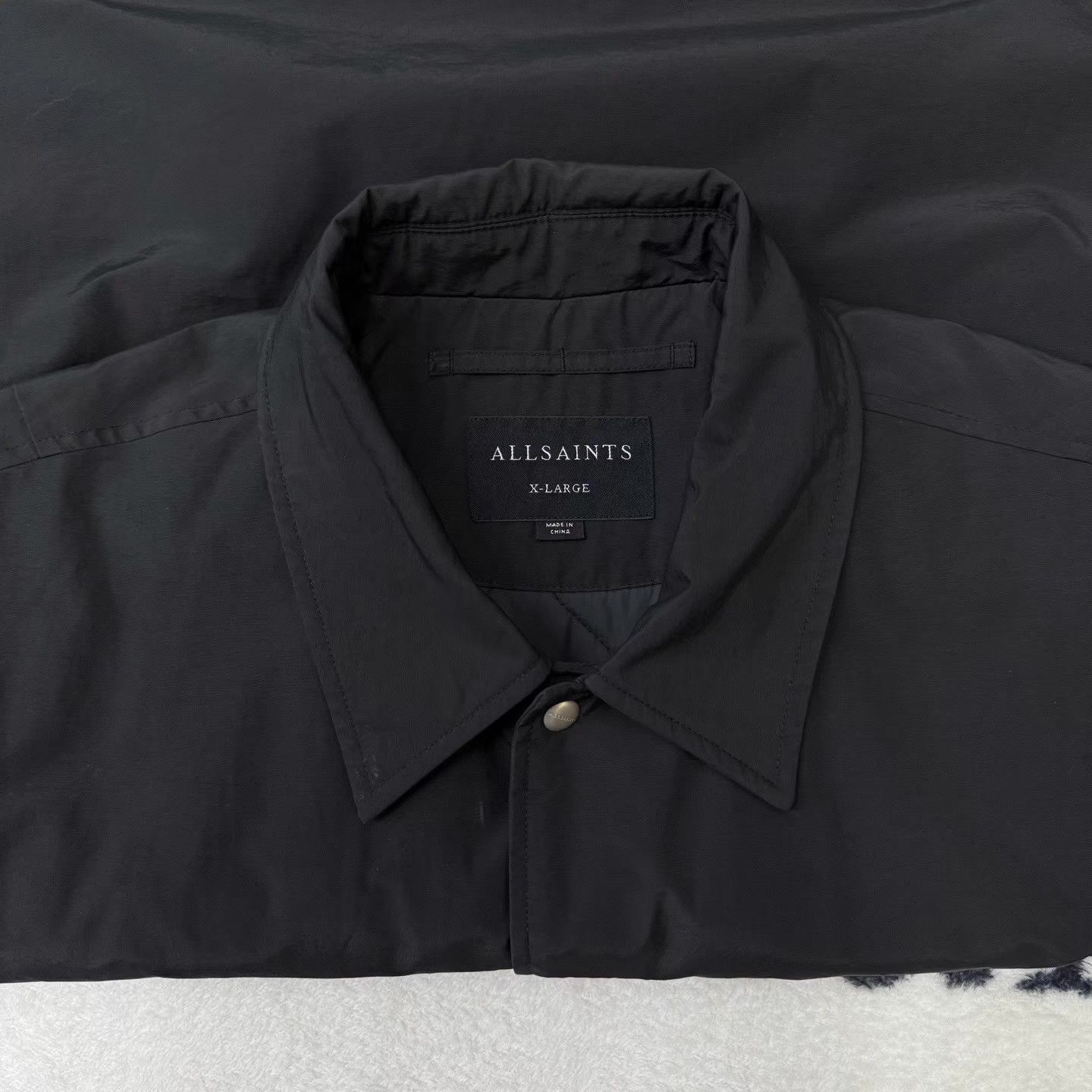Allsaints ALLSAINTS Black Lightweight Cotton Training Jacket Q10 Size US XL / EU 56 / 4 - 5 Thumbnail