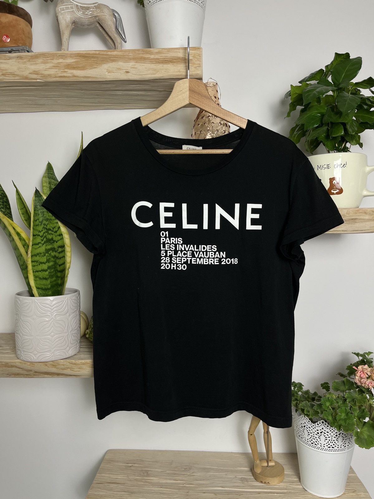 Celine logo hedi silmane Paris les invaldies t shirt luxury