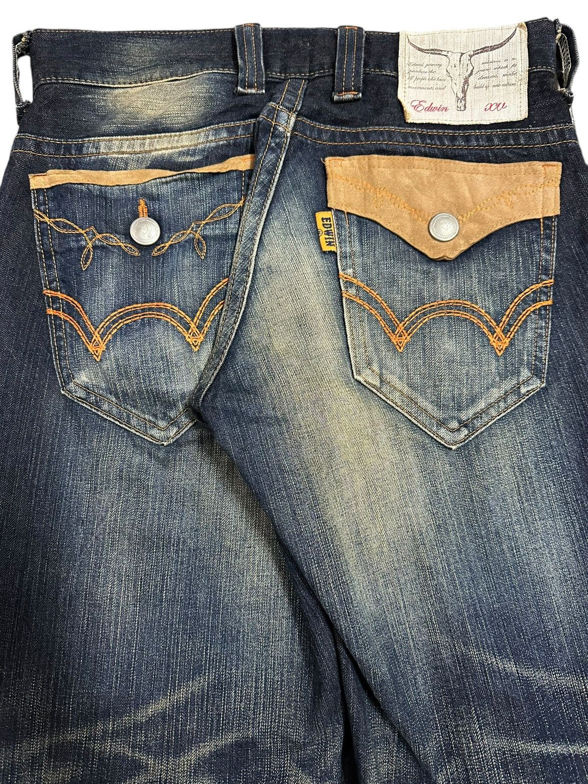 Edwin Vintage Edwin Blue Trip Blue Wash Distressed Loose Jeans Size US 31 - 6 Thumbnail