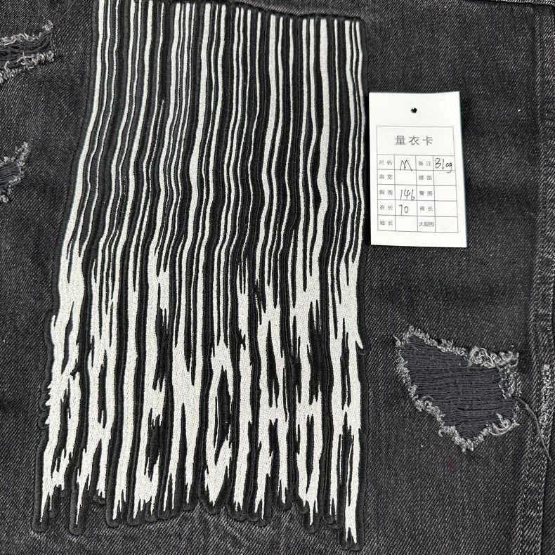 Balenciaga Balenciaga Black Embroidered Denim Jacket Size US M / EU 48-50 / 2 - 8 Thumbnail