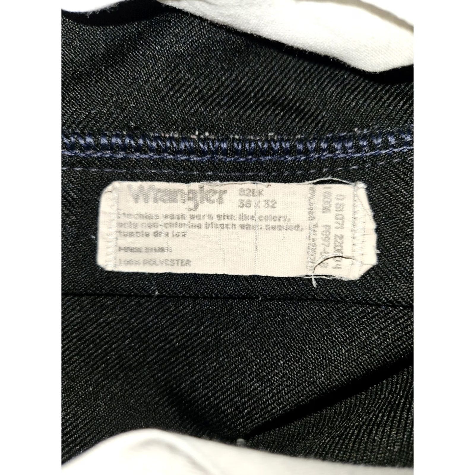 Wrangler Vintage Wrangler Polyester Pants Mens 38x32 (36x29) 82BK Black Straight USA - Stylish Cool Classic Size US 38 / EU 54 - 2 Thumbnail