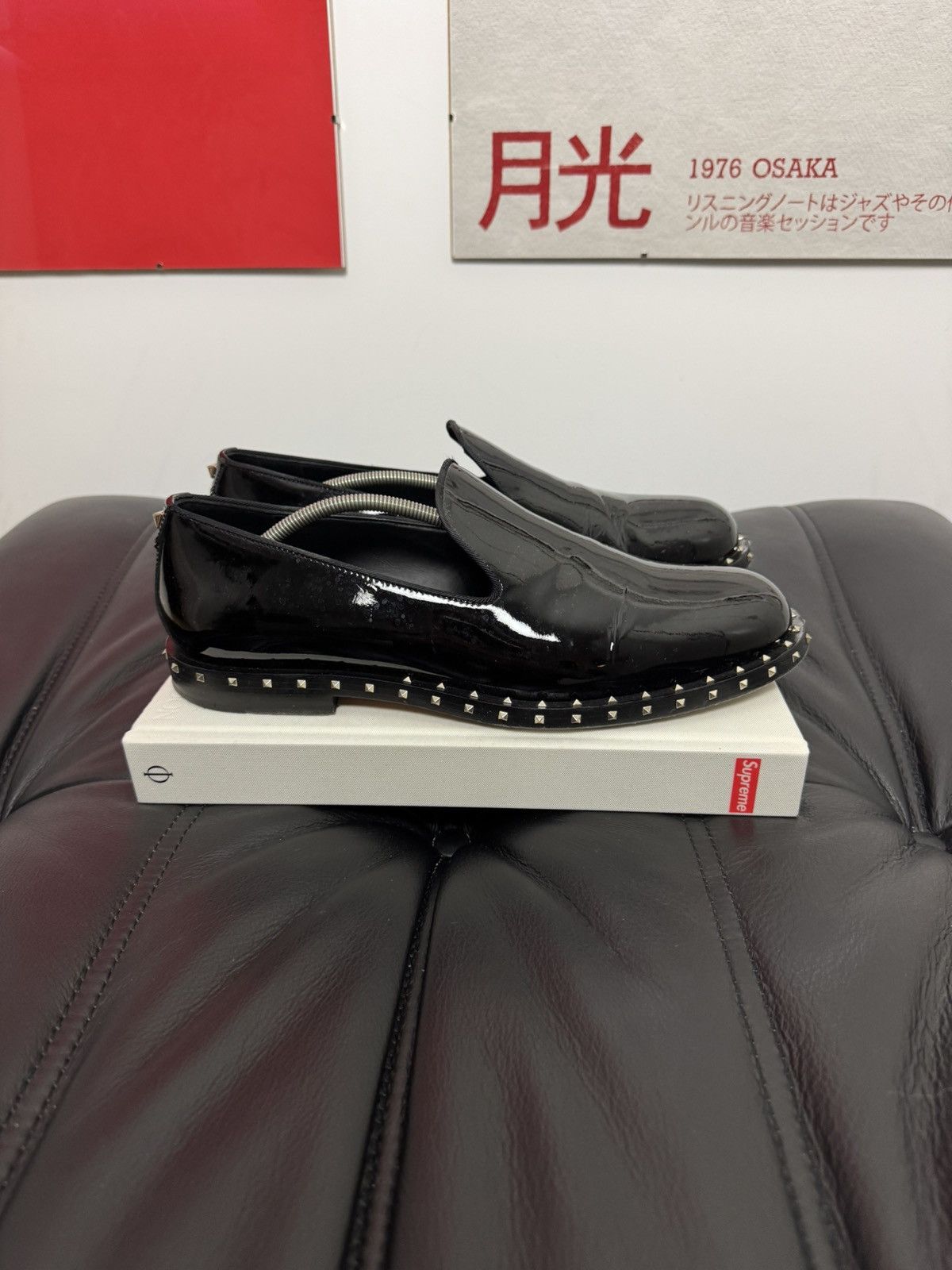 Valentino Valentino Rock Stud Leather Shinny Black Designer Loafers Size US 9.5 / EU 42-43 - 4 Thumbnail