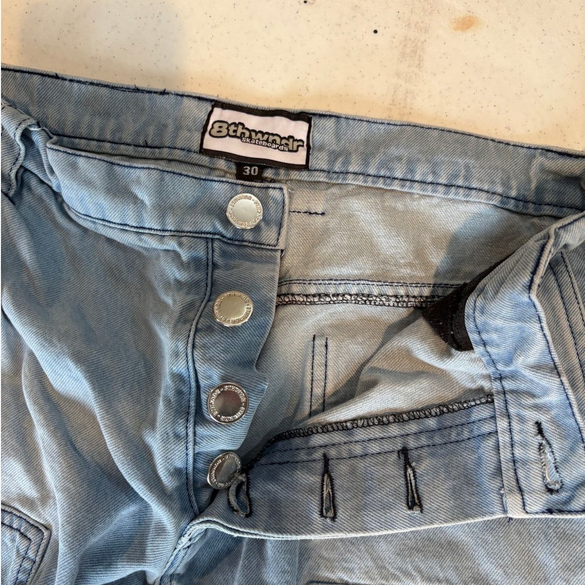 8THWNDR 8THWNDR Double Knee Denim Pant Blue (32x31) Carpenter Jean Size US 32 / EU 48 - 10 Thumbnail