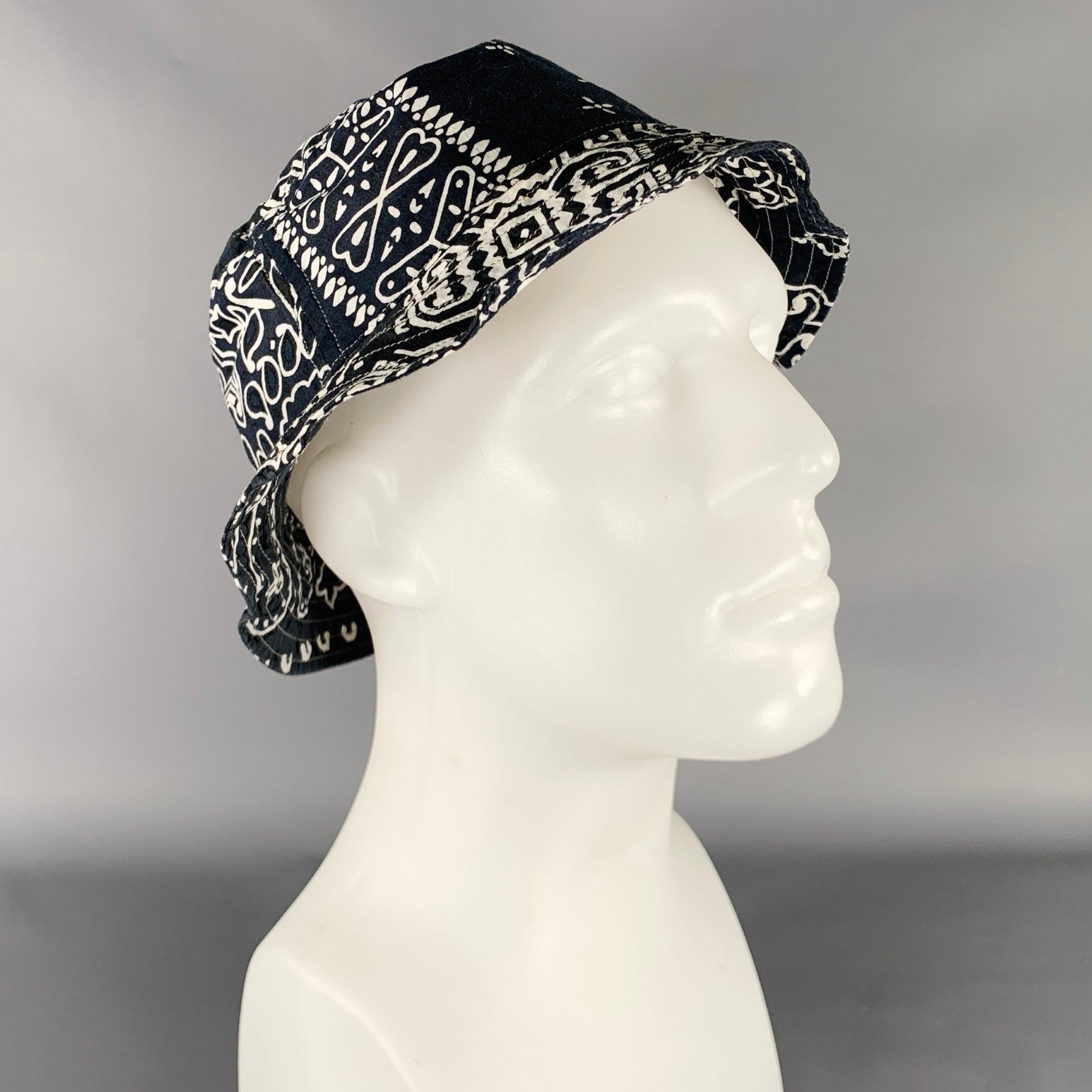 Kapital KAPITAL Black White Bandana Cotton Blend Bucket Hat Size ONE SIZE - 1 Thumbnail