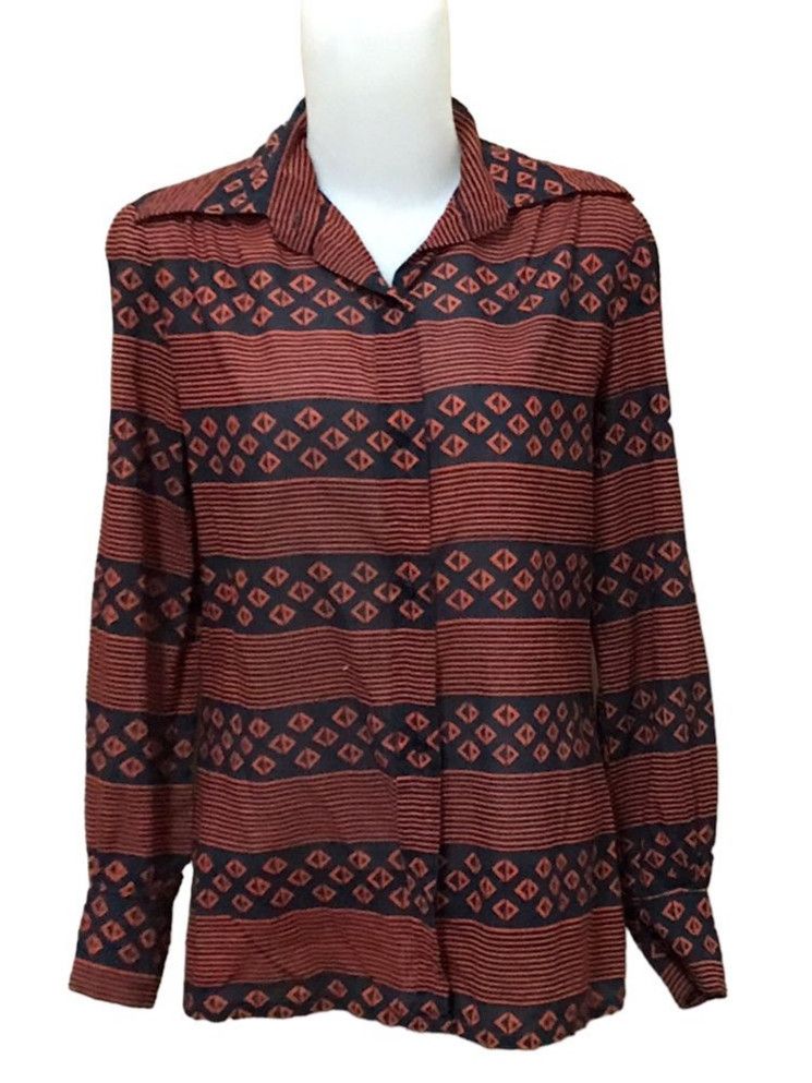 image of Christian Dior Monsieur x Vintage Christian Dior Button Up Full Print Longsleeve in Red/Black, Wome