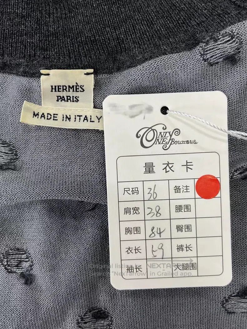 Hermes Hermes Gray cashmere knit short-sleeve Size XS / US 0-2 / IT 36-38 - 5 Thumbnail