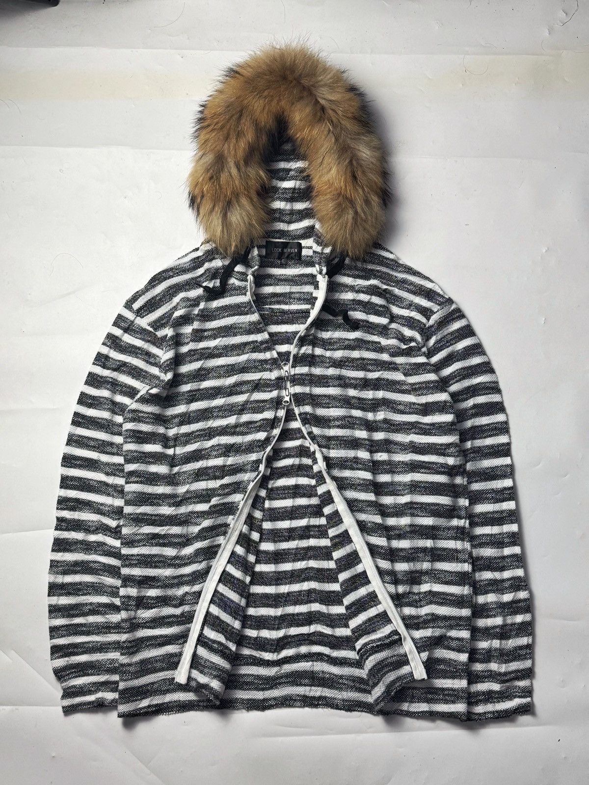 Hysteric Glamour × Japanese Brand × Le Grande Bleu (L.G.B.) Fur Hoodie Striped Japanese Lock Heaven Styled Size US L / EU 52-54 / 3 - 2 Thumbnail