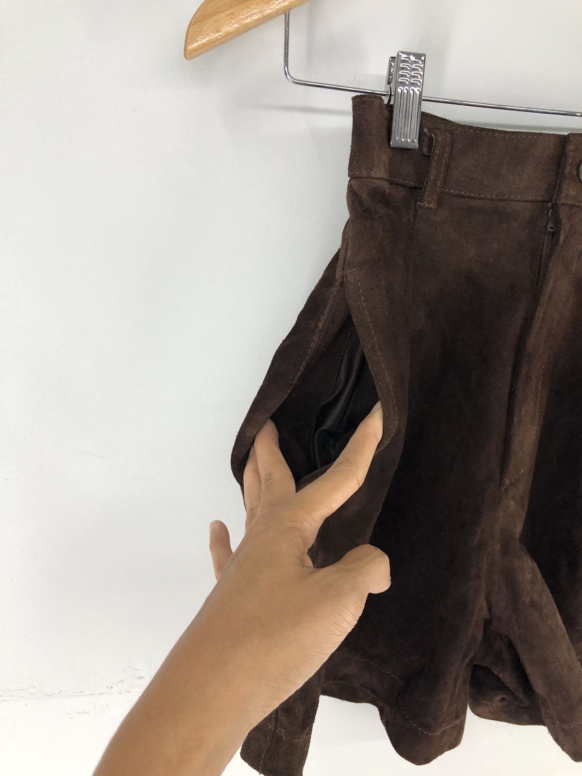 Leather Vintage Cow Leather Short Pants Size 23" - 6 Thumbnail
