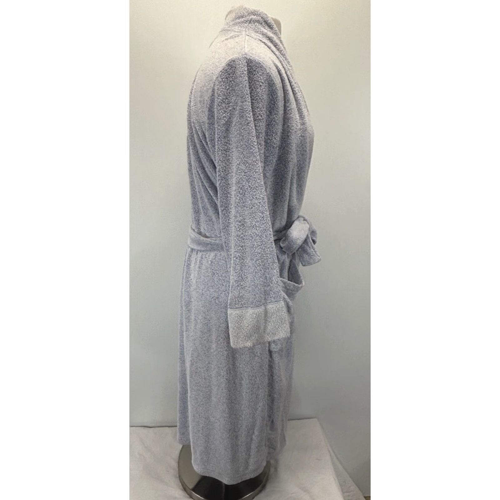 Vintage N by Natori Robe Women Sz Large Belted Terry Loungewear Sleepwear Blue Pockets Size ONE SIZE - 4 Thumbnail