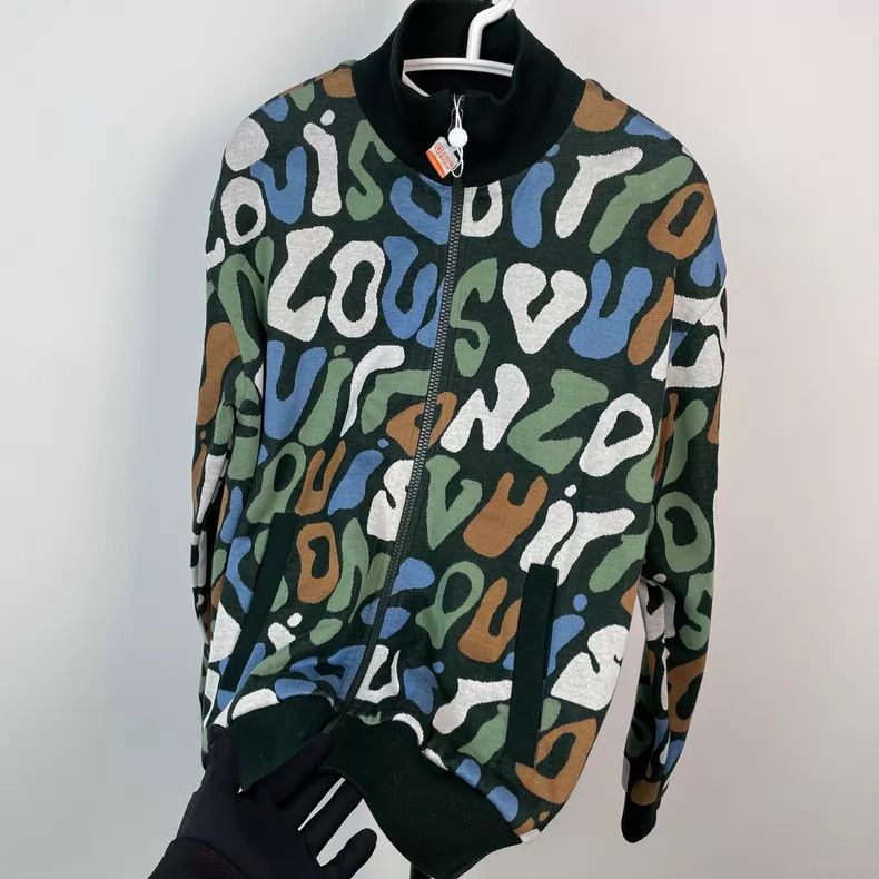 Louis Vuitton Louis Vuitton Knit Jacket with Full Logo in Dark Green Bul Size US S / EU 44-46 / 1 - 3 Thumbnail