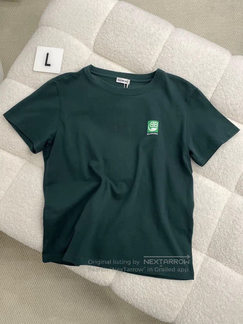 Balenciaga Balenciaga Green Short Sleeve T-Shirt Size US L / EU 52-54 / 3 - 1 Thumbnail
