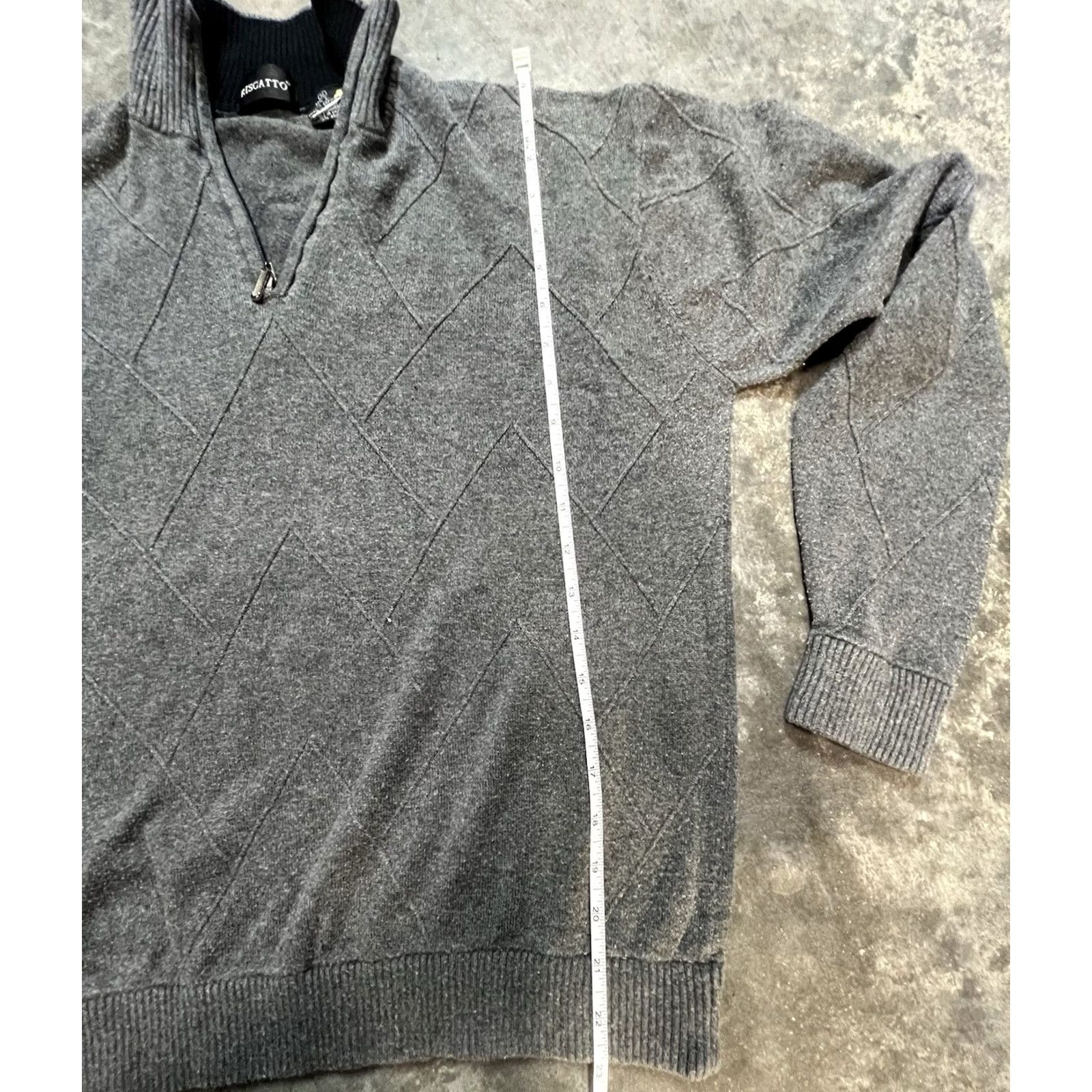 Vintage Riscatto Sweater Mens M Gray Cotton Cashmere Blend Zip Neck Size US M / EU 48-50 / 2 - 4 Thumbnail