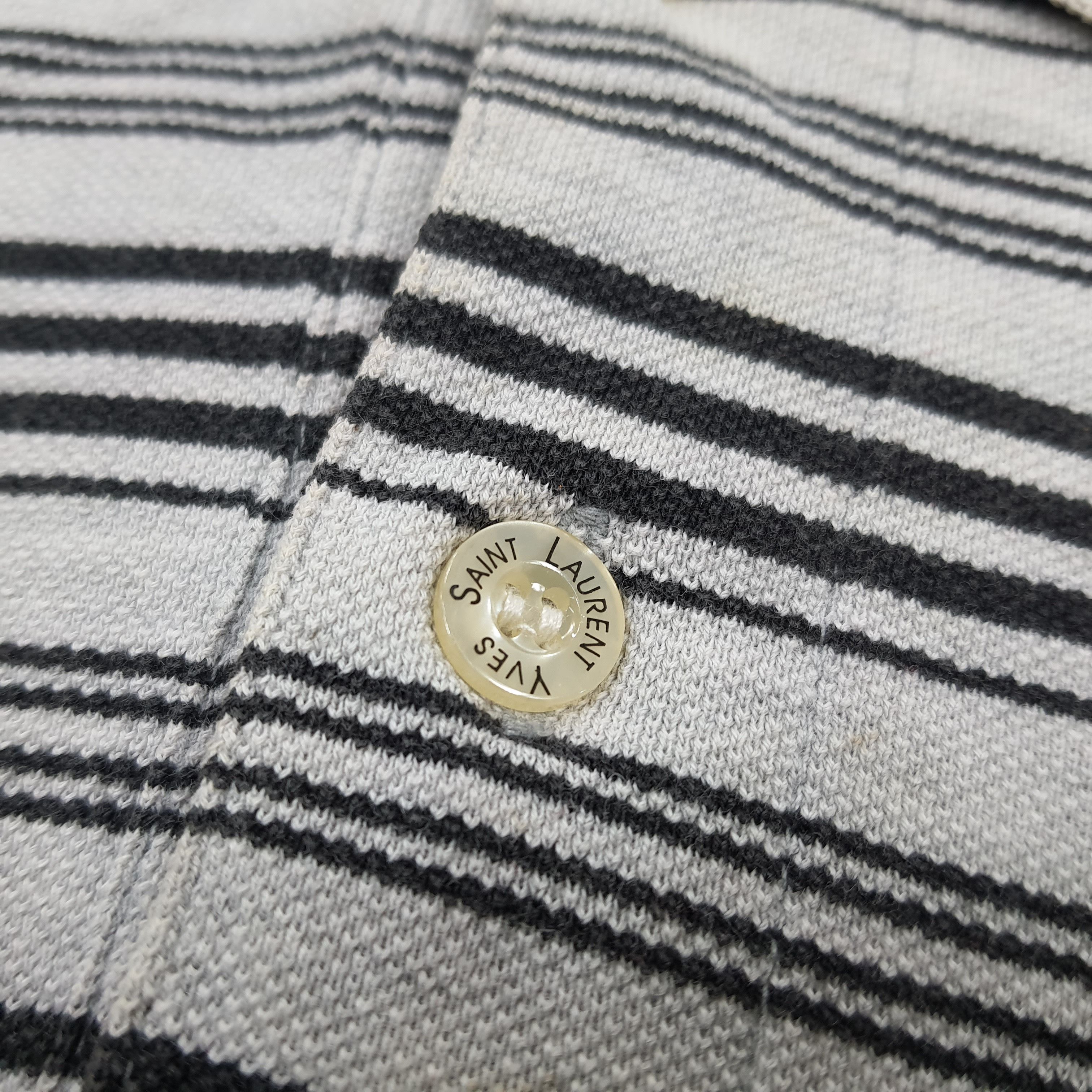 Vintage × Yves Saint Laurent Vintage Yves Saint Laurent YSL Striped Polo Shirt C196N76 Size US M / EU 48-50 / 2 - 7 Thumbnail