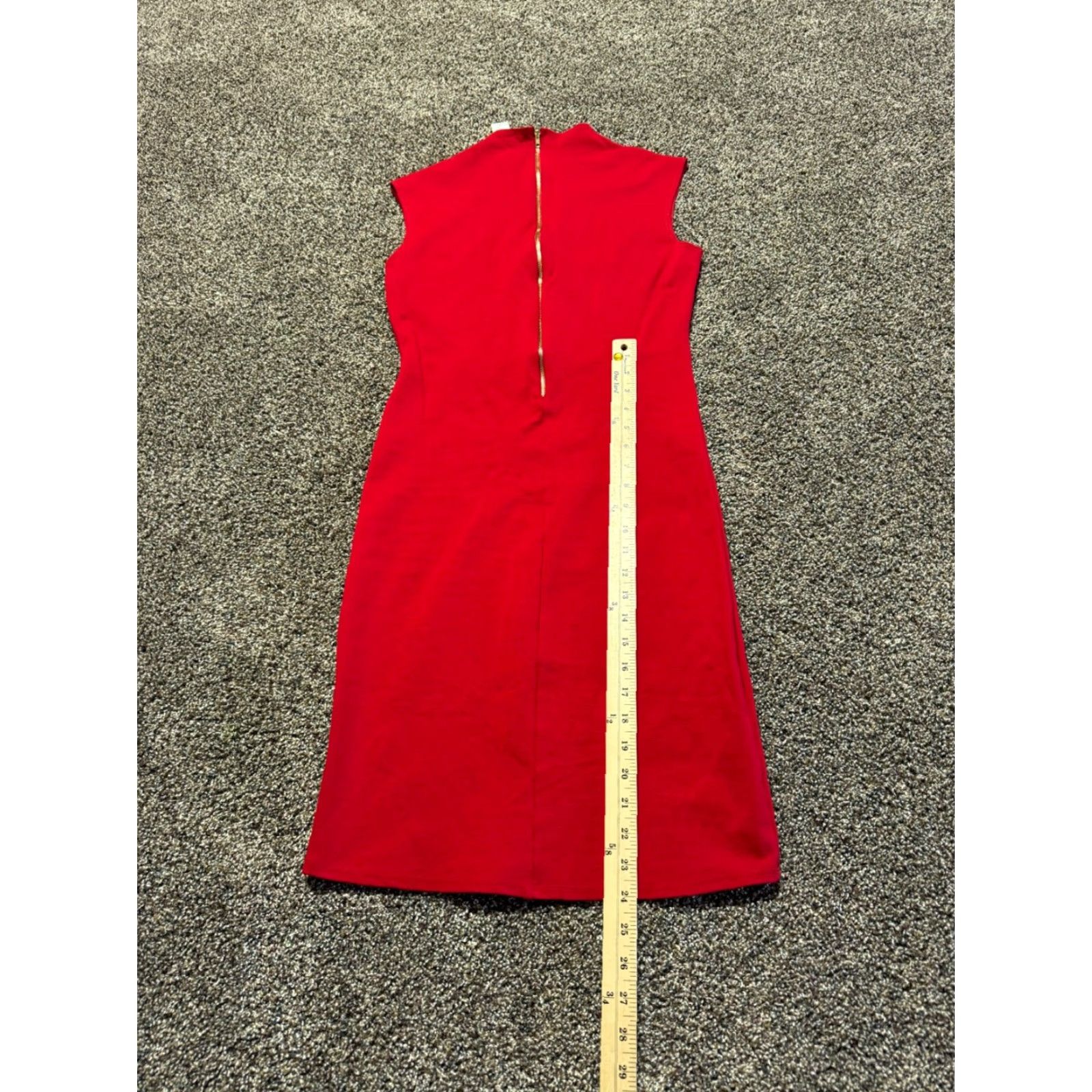 Vintage VINTAGE Rolla Coaster Dress Red Midi Dress L Rayon Sleeveless Zip Round Neck Striped Bodycon 90s Womens Size L / US 10 / IT 46 - 2 Thumbnail