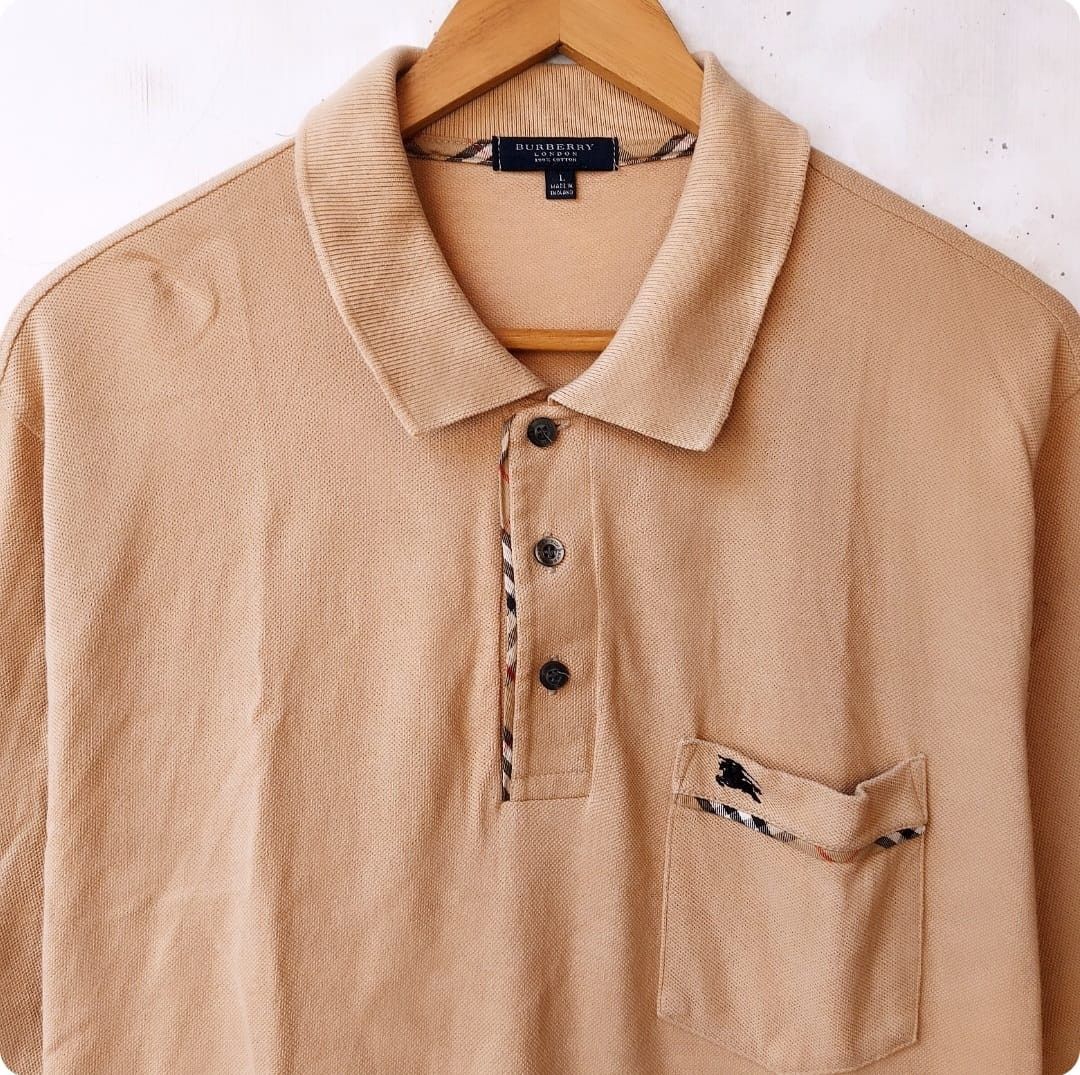 Burberry × Vintage Vintage Burberry Pocket Polo Shirt Size US L / EU 52-54 / 3 - 3 Thumbnail