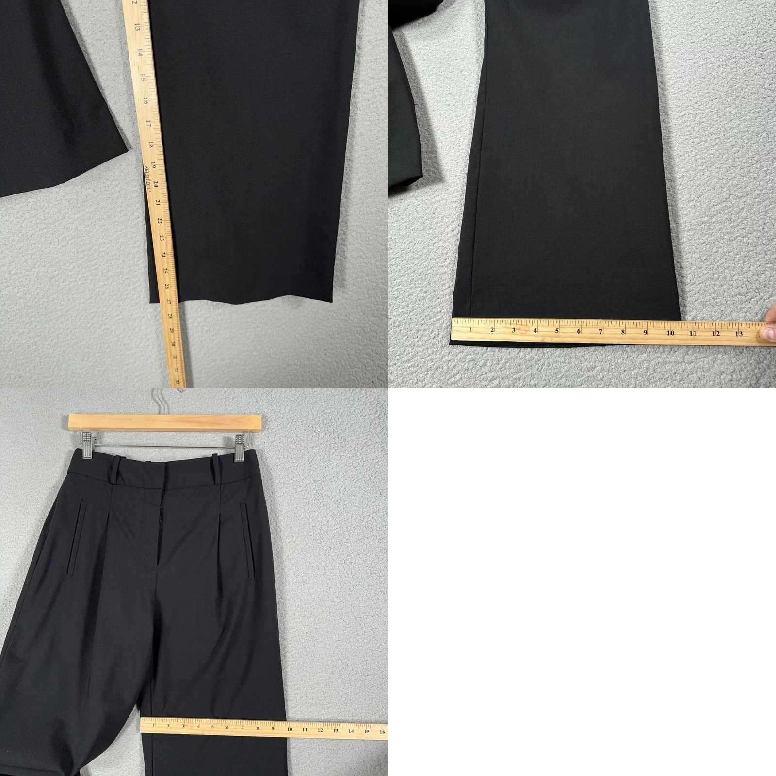Veronica Beard VERONICA BEARD Pants Womens 2 Black Ollie Wool Blend Wide Leg Dress trousers Dress Pants Womens (Black) Size 26" / US 2 / IT 38 - 9 Thumbnail