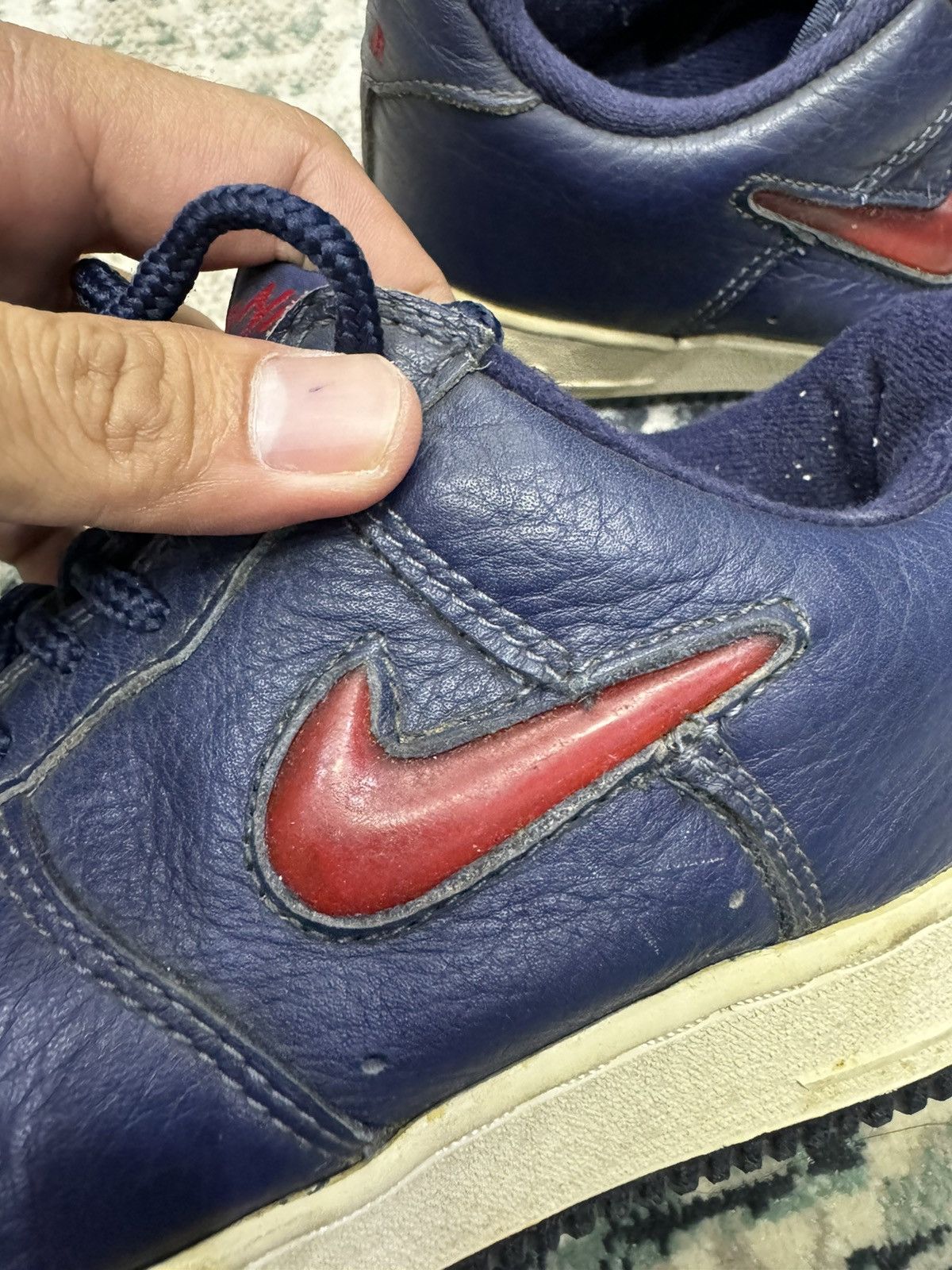 Nike 1997 NIKE AIR FORCE 1 SC MIDNIGHT NAVY VARSITY RED JEWEL Size US 7.5 / EU 40-41 - 8 Thumbnail