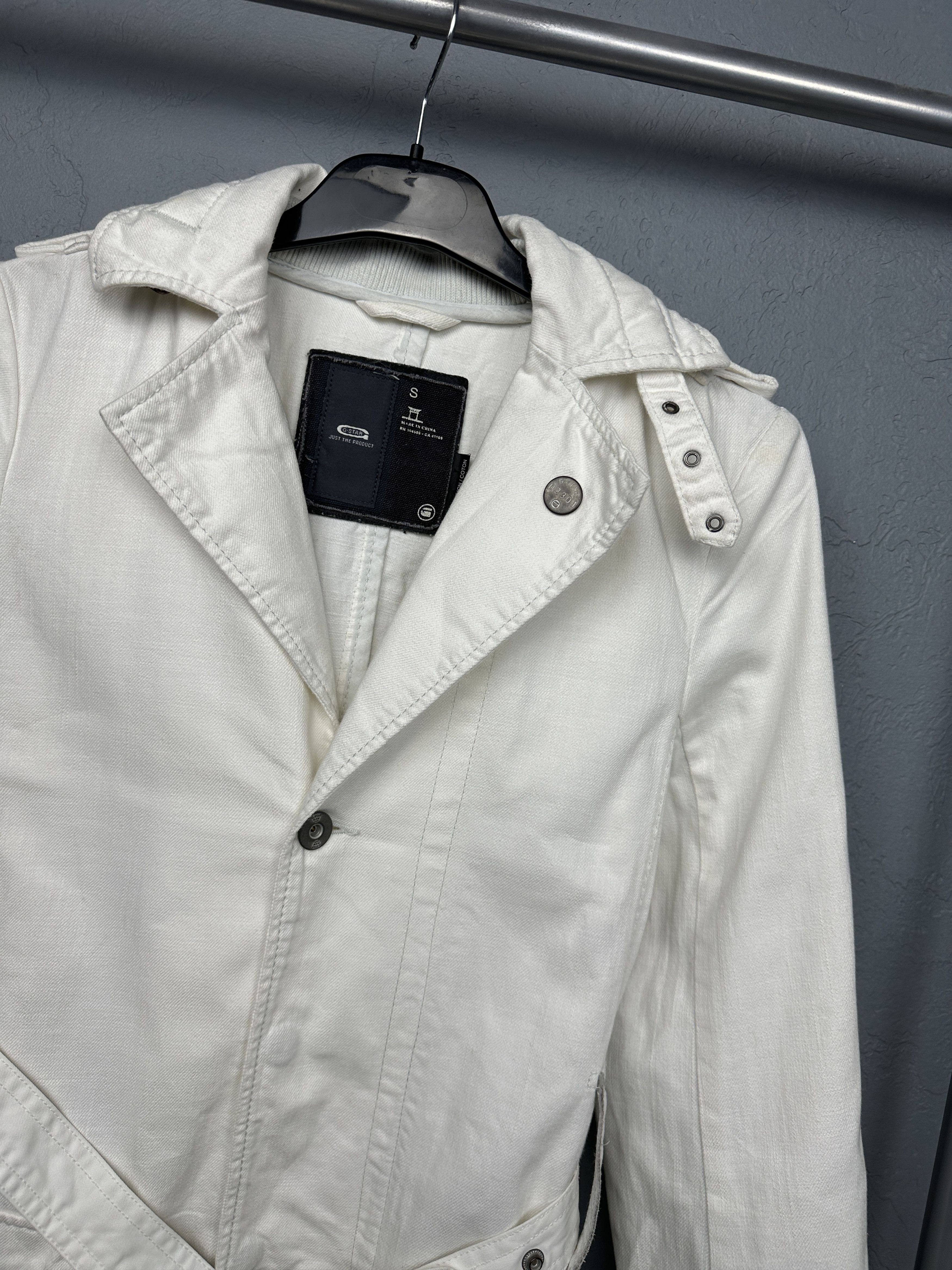 G-Star G Star Raw Womens Project White Denim Coat Jacket Size S / US 4 / IT 40 - 2 Thumbnail