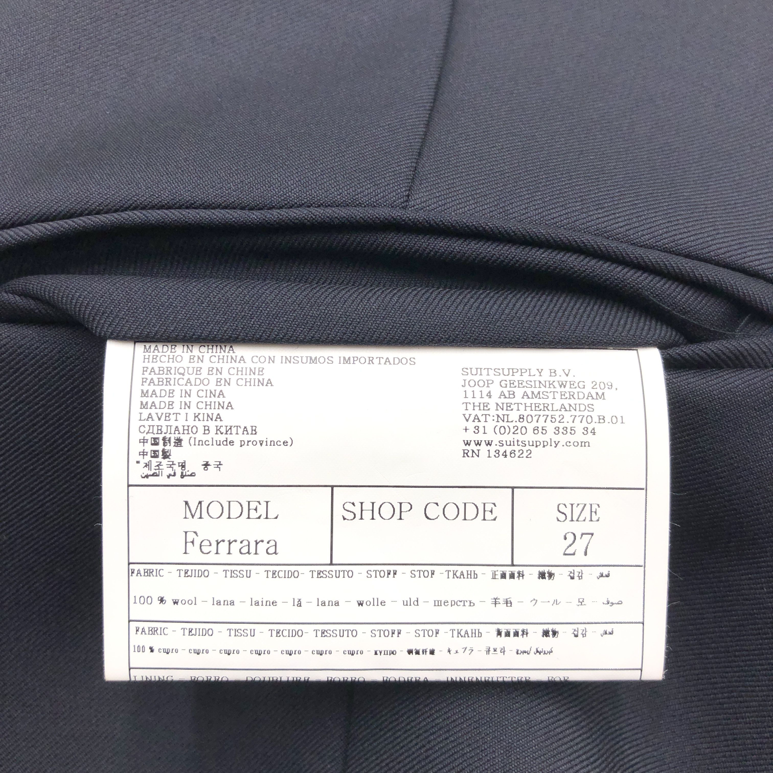 Suitsupply Ferrara Wool Formal Suit EU:27; UK/US:44S - W36 L32 Size 44S - 10 Thumbnail