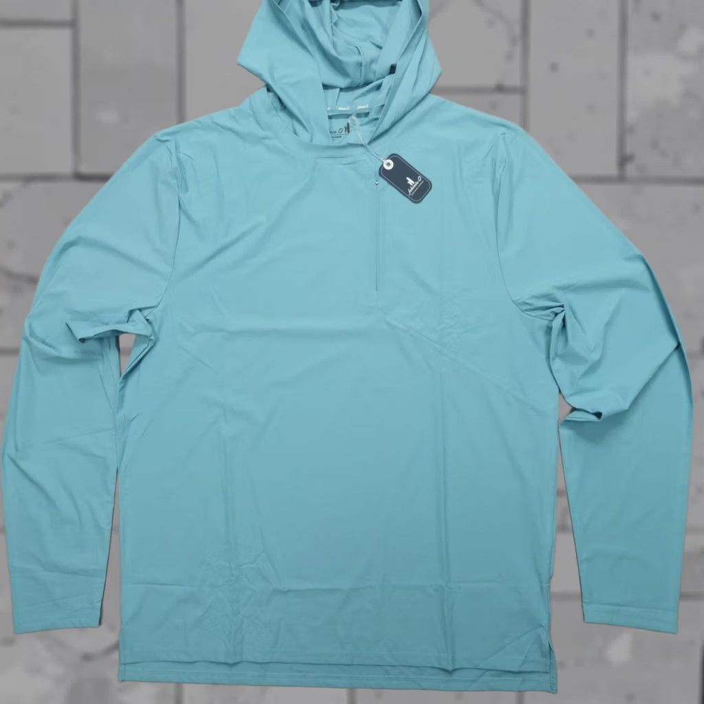 johnnie-O johnnie-O Hoodie Mens Size L Blue Breathable Lightweight Logo Performance Pullover Sports Size US M / EU 48-50 / 2 - 1 Thumbnail