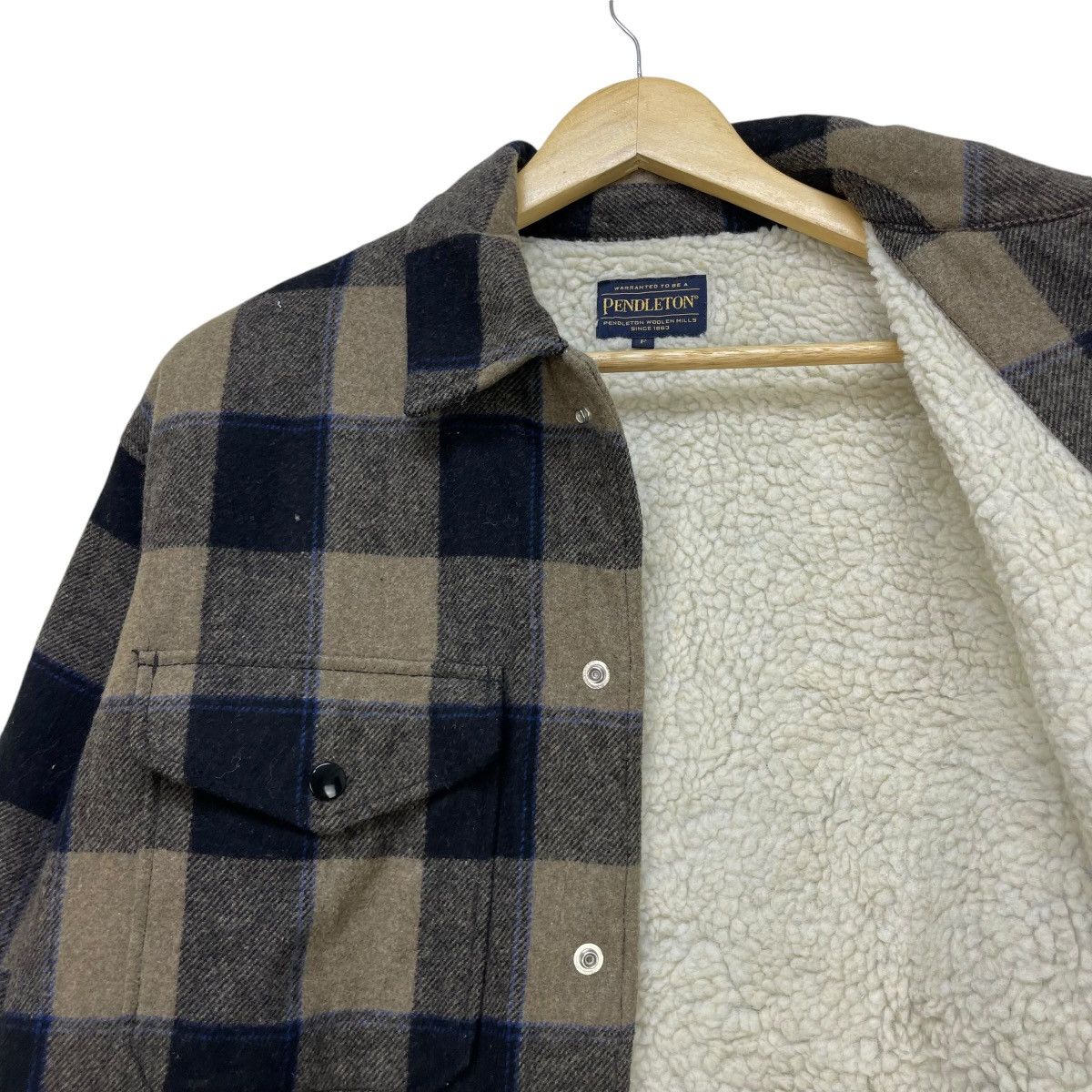 Flannel × Pendleton 💥Vintage Flannel Pendleton Warm Shearling Shirt Jacket Size M / US 6-8 / IT 42-44 - 3 Thumbnail
