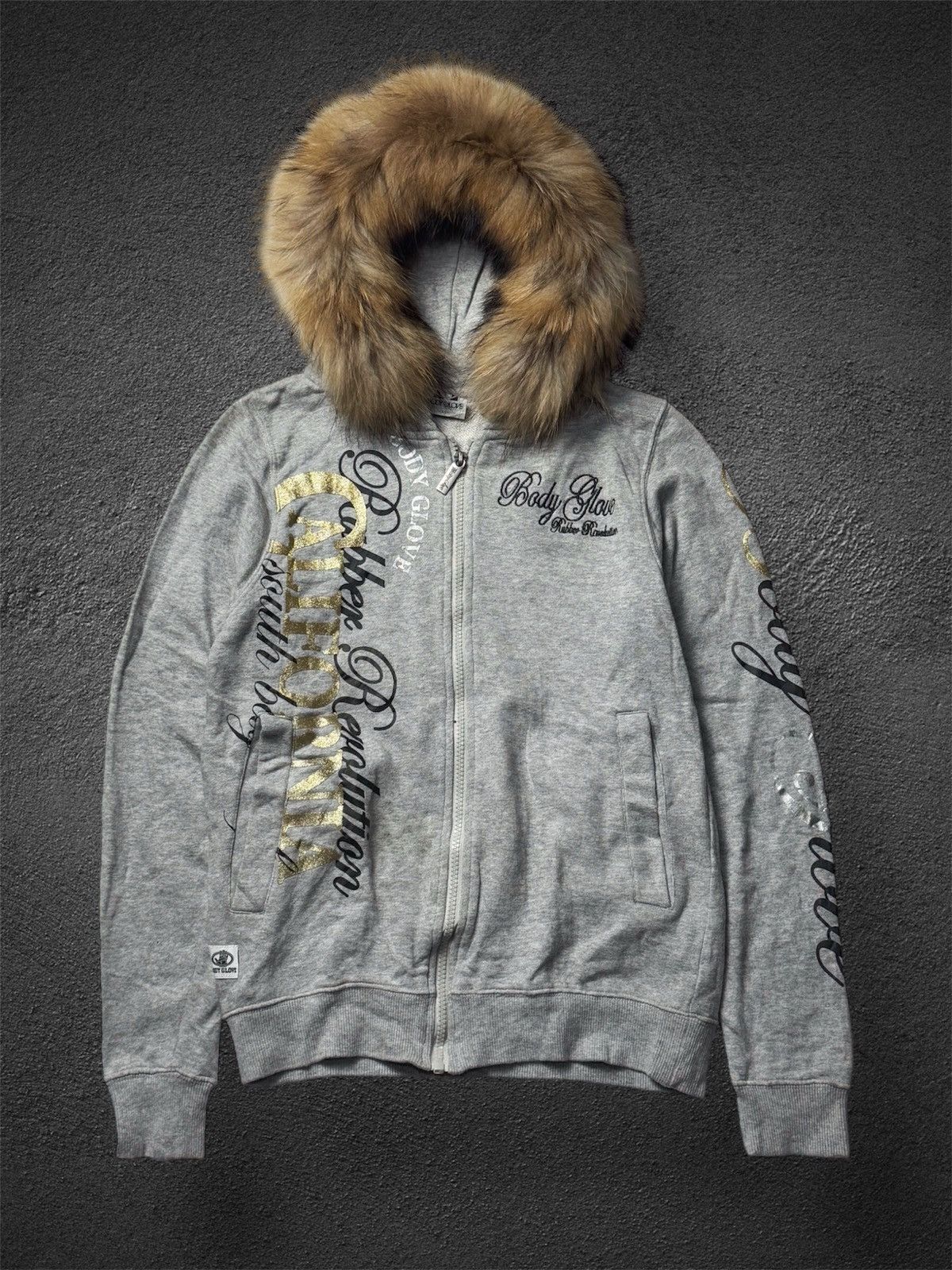Fur Hoodie Poem Body Glove Japanese Brand