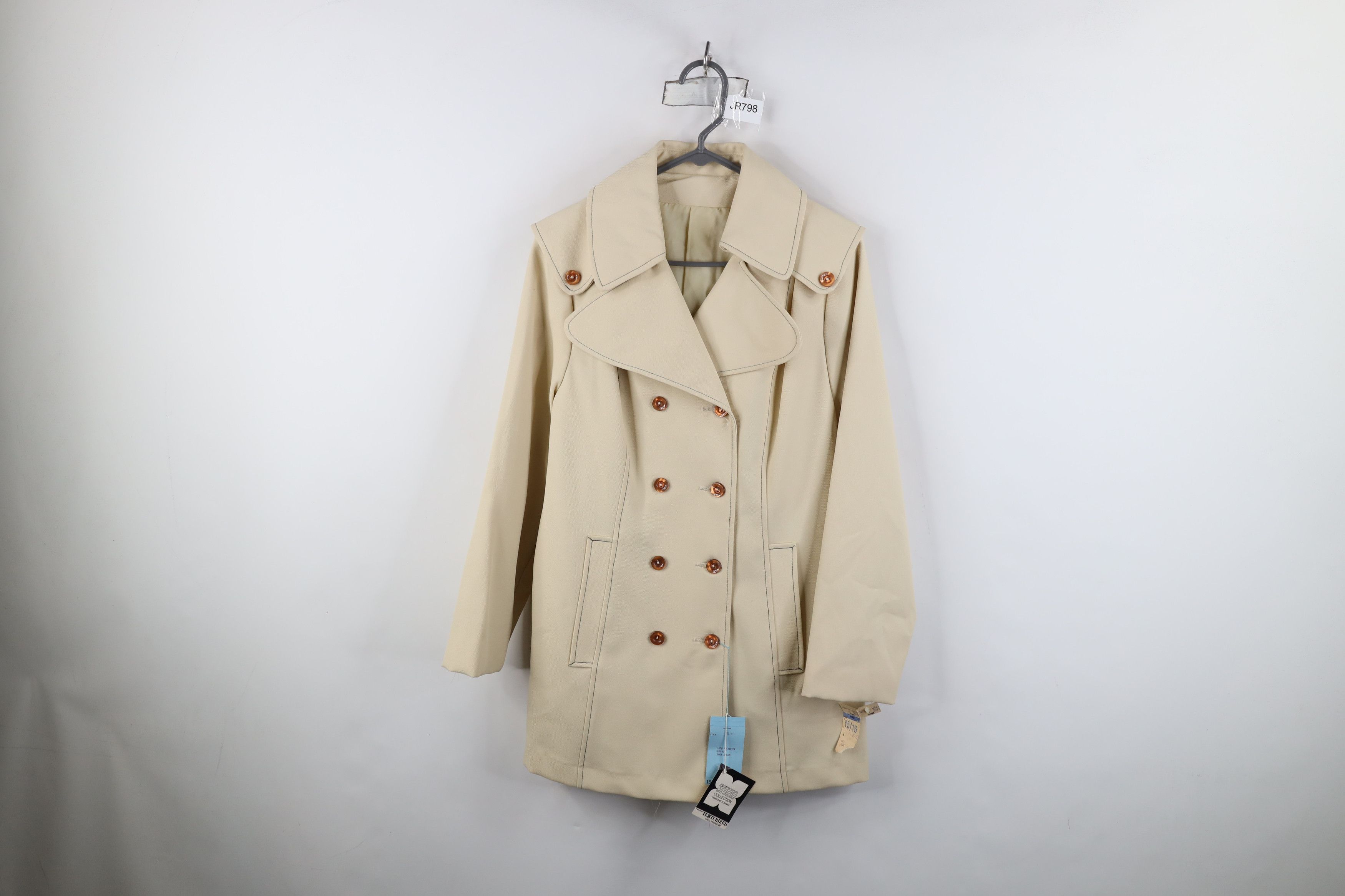 Vintage Deadstock Vintage 60s Streetwear Breasted Trench Coat Jacket Size XXL / US 16-18 / IT 52-54 - 1 Thumbnail