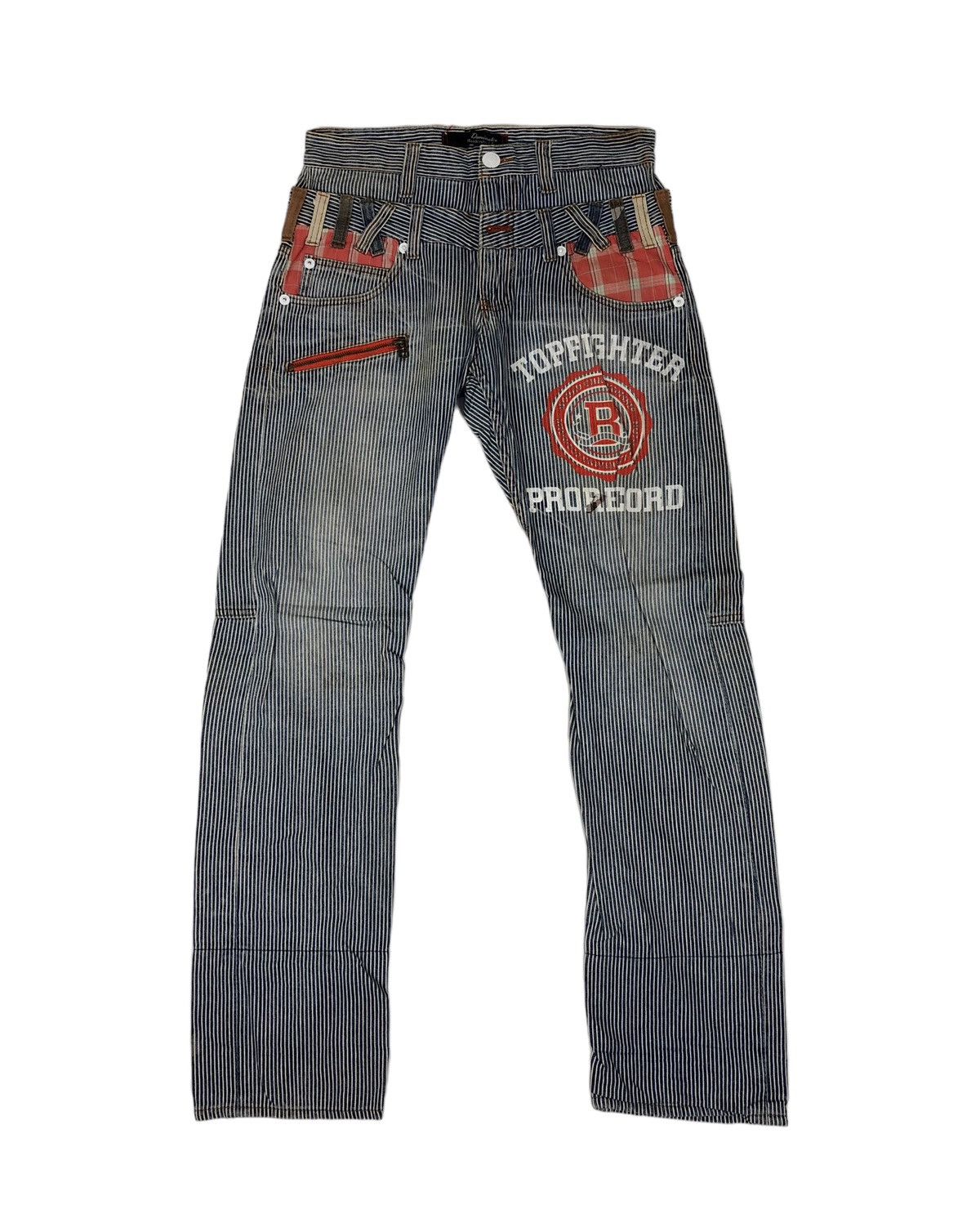 Japanese Brand Double Waisted Japanese Brand Dominate Hickory Stripe Jeans Size US 30 / EU 46 - 1 Thumbnail