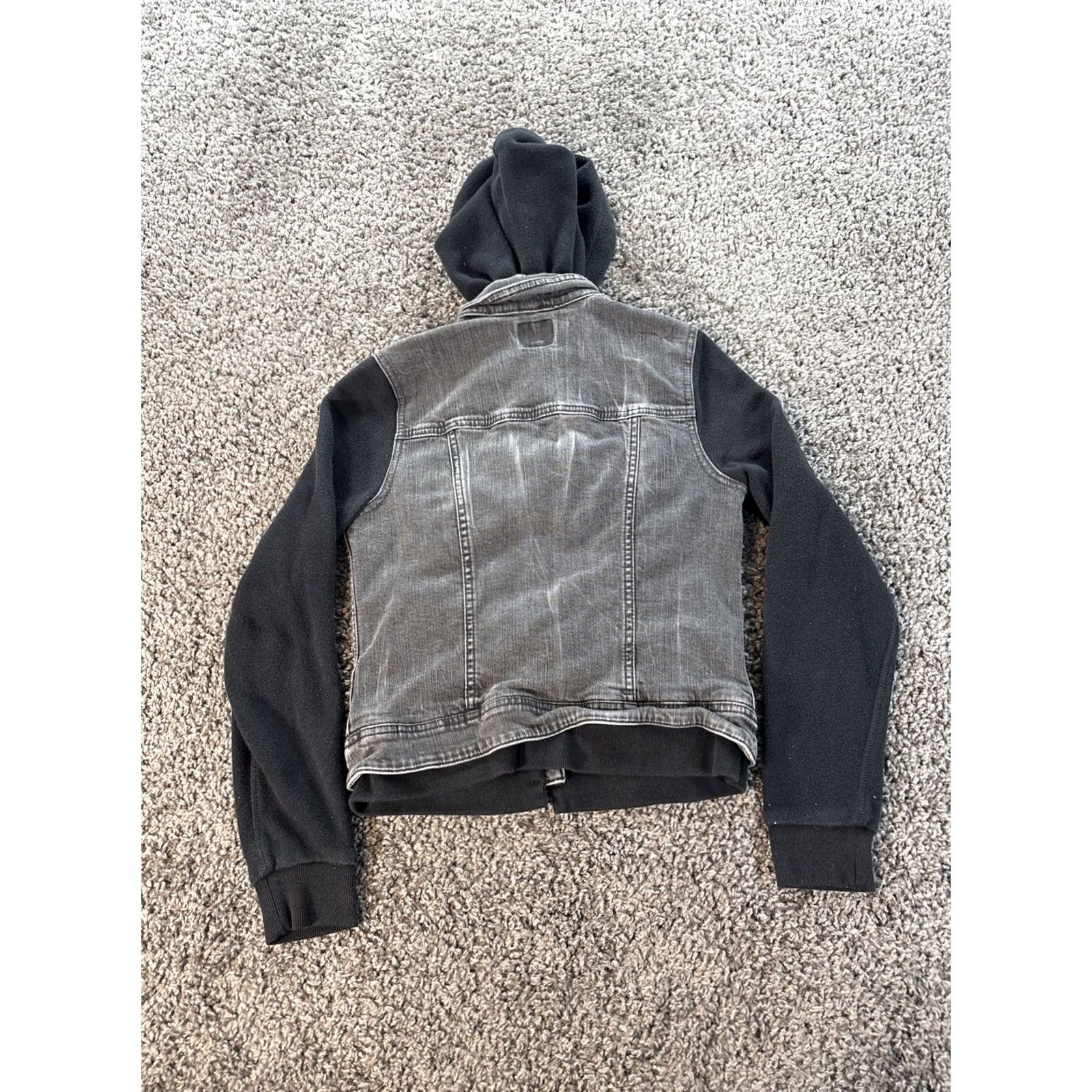 American Eagle Outfitters VINTAGE American Eagle Denim Jacket Womens S Black Hooded Button Streetwear Y2K Womens Jacket Smoke? Size S / US 4 / IT 40 - 5 Thumbnail