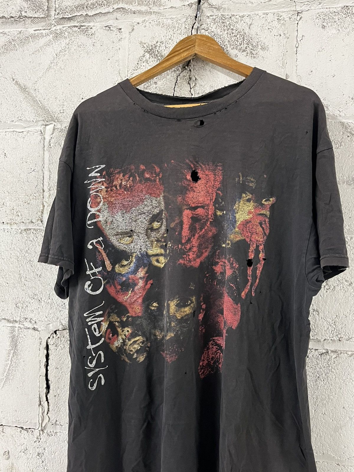 Band Tees System of a down rare thrashed 90s band tee grunge Size US XL / EU 56 / 4 - 3 Thumbnail