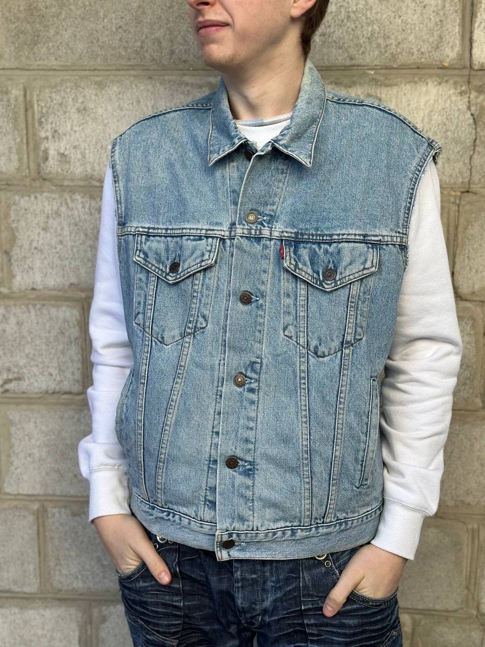 Levi's Vintage Clothing VTG 90s Levi’s Denim Vest Y2K Size L 00s USA Hype Trend USA Size US L / EU 52-54 / 3 - 2 Thumbnail