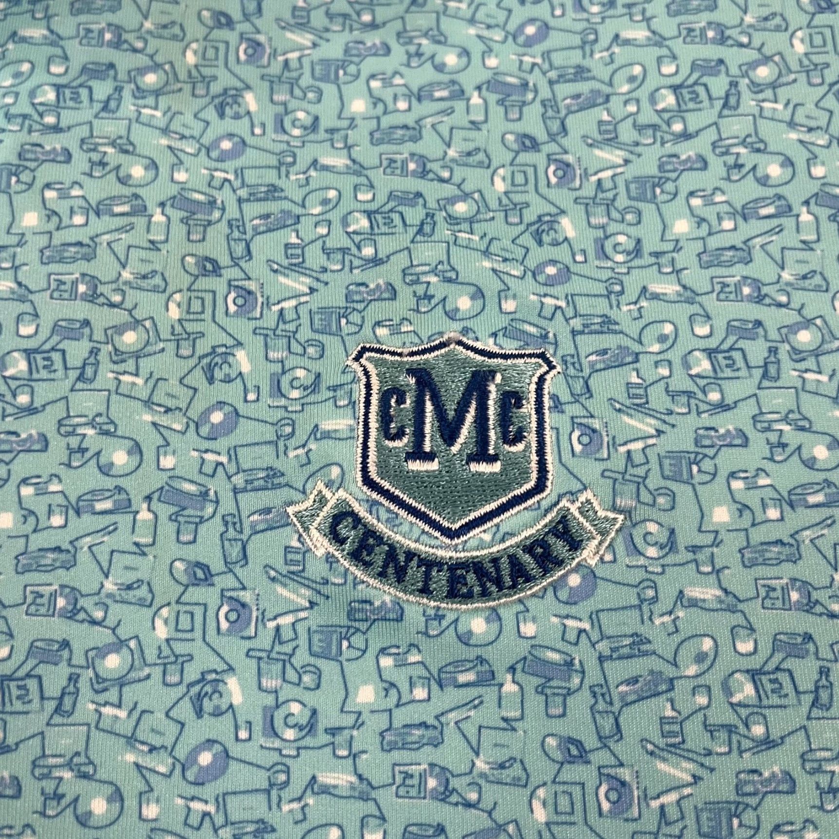 Peter Millar PETER MILLAR Polo Shirt Mens XL Blue Geometric Centenary Park Golf Size US XL / EU 56 / 4 - 3 Thumbnail