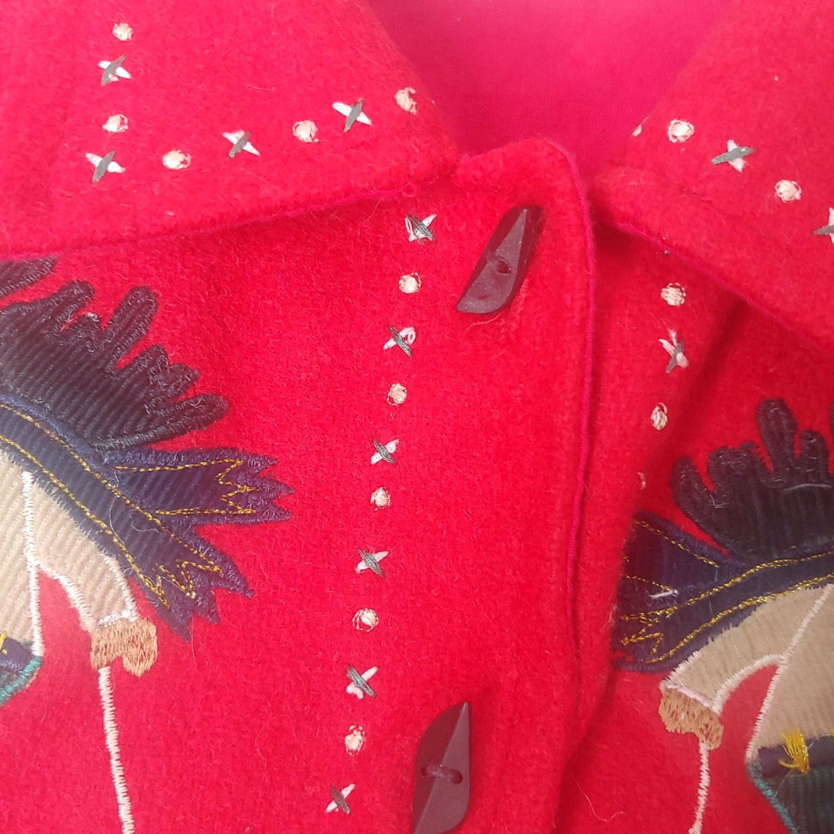 Vintage VINTAGE Dressbarn Vest Women Medium Skiing Moose Wool Blend Toggle Buttons Red Ski Cabincore vest Womens Size M / US 6-8 / IT 42-44 - 7 Thumbnail