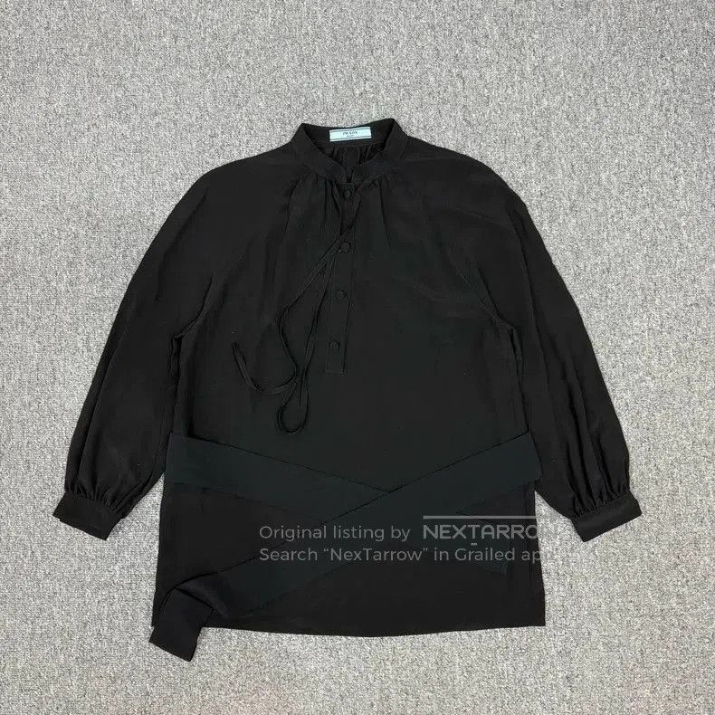Prada Prada Black Tie Long Shirt. Size US S / EU 44-46 / 1 - 1 Thumbnail